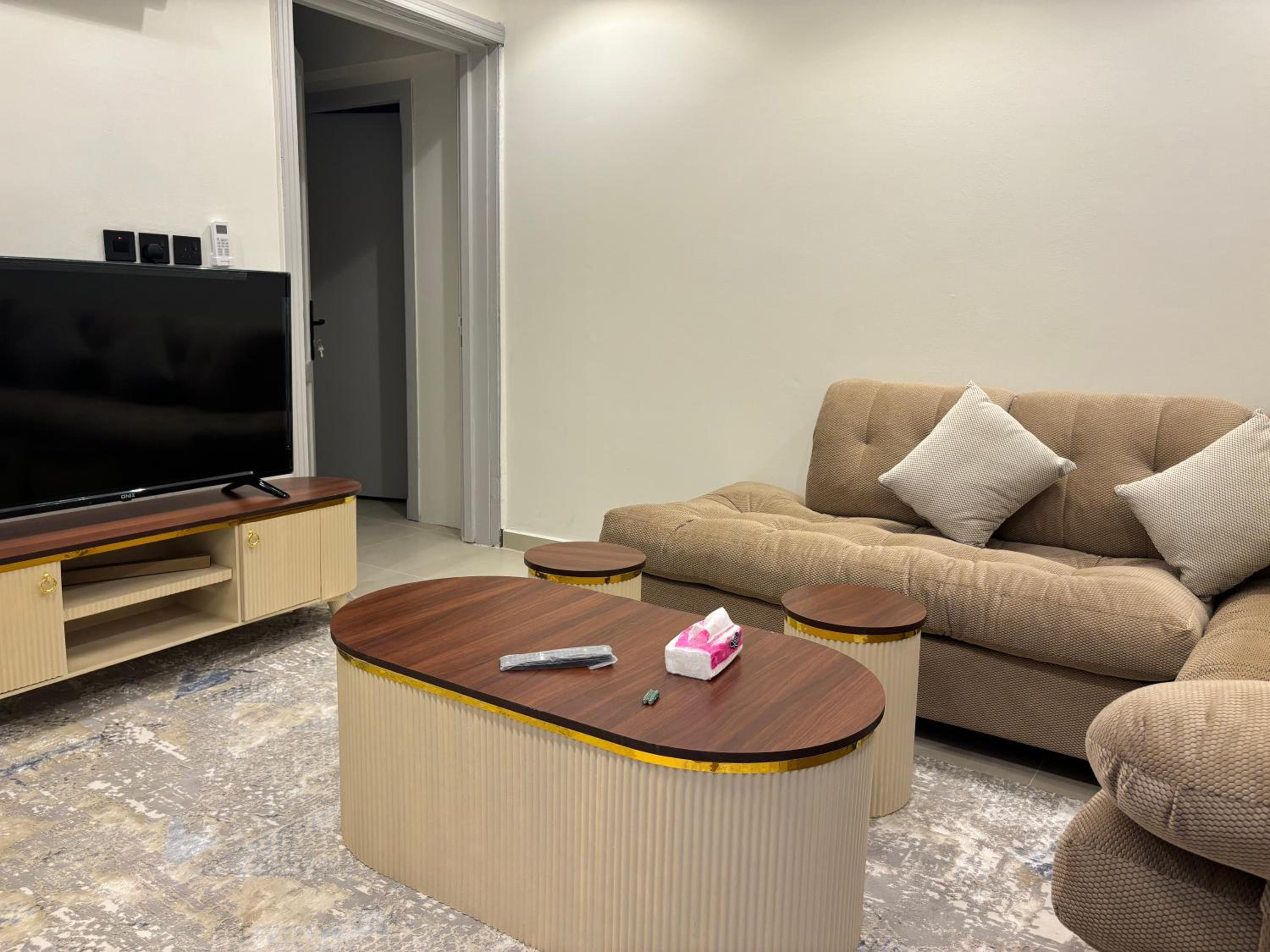 new apartment with room and living room
