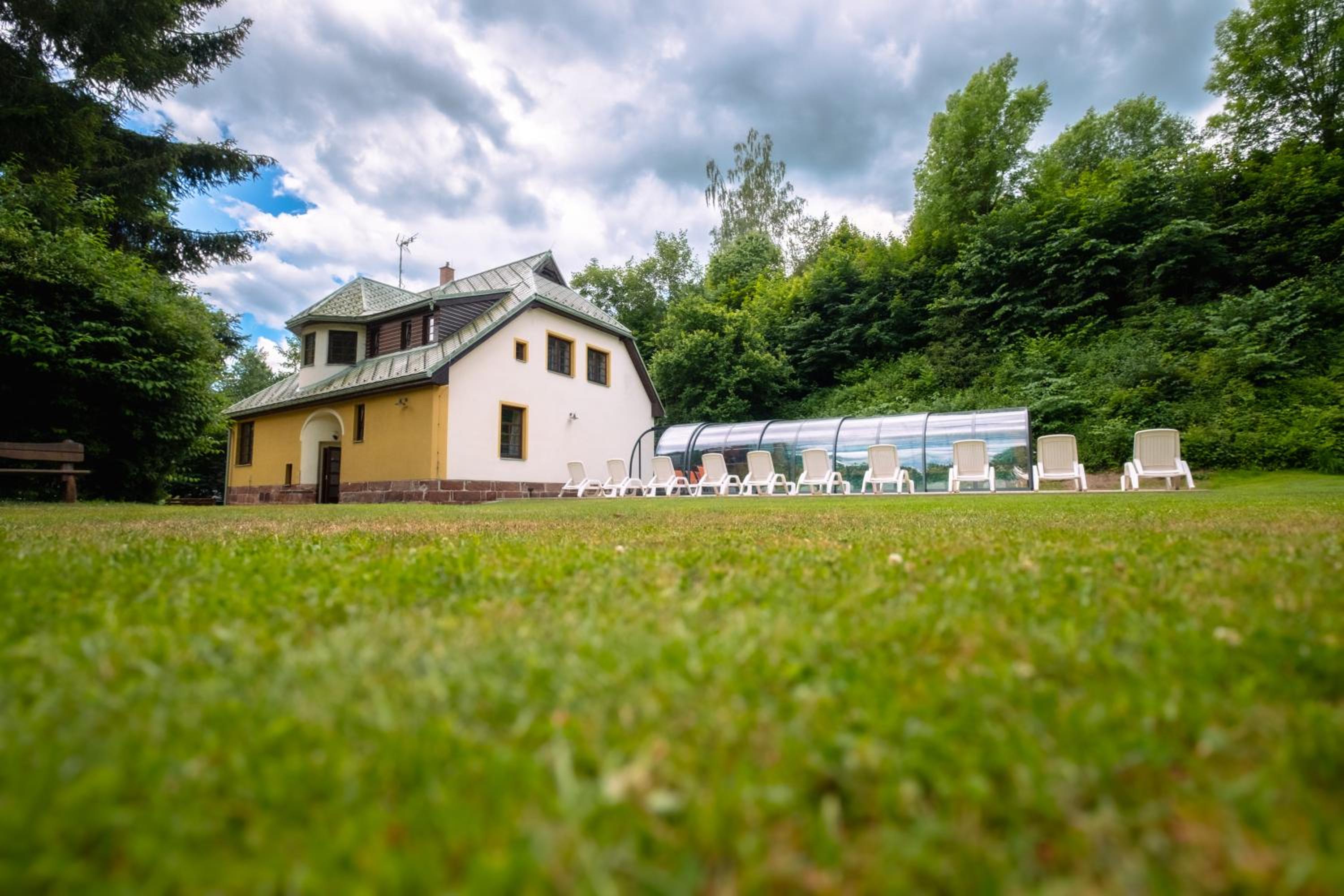 Villa with pool, sauna, pergola, park, and playground