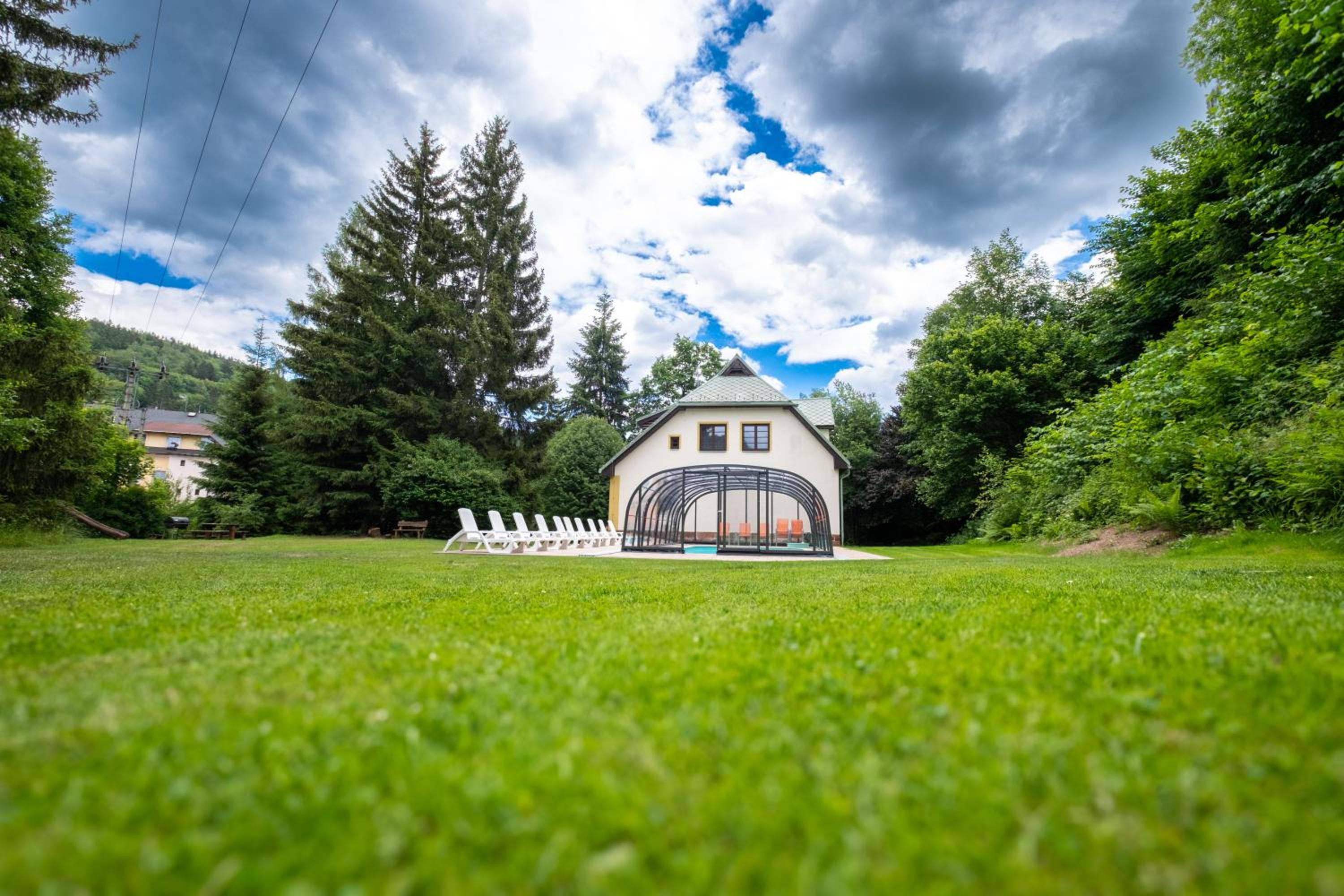 Villa with pool, sauna, pergola, park, and playground