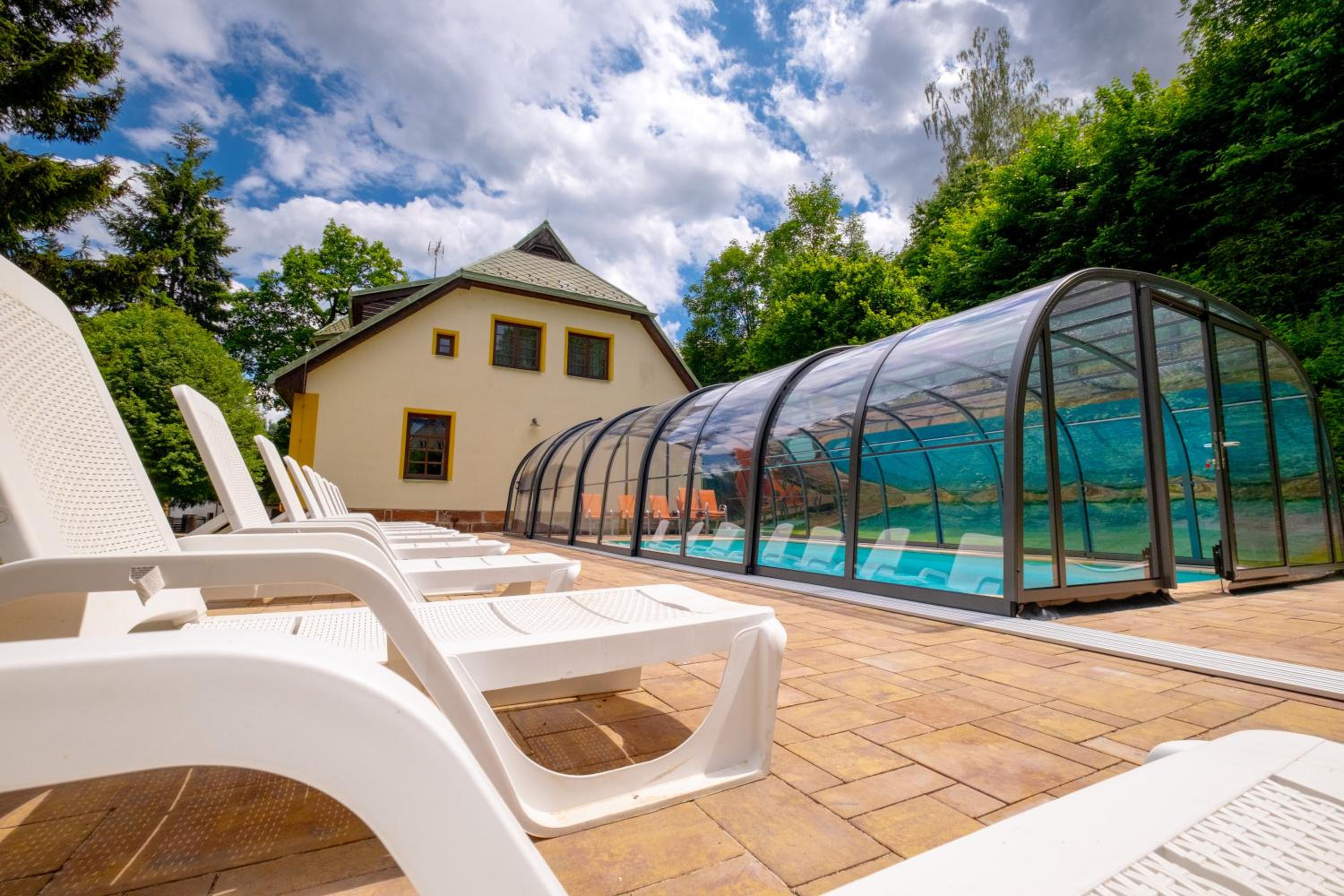 Villa with pool, sauna, pergola, park, and playground