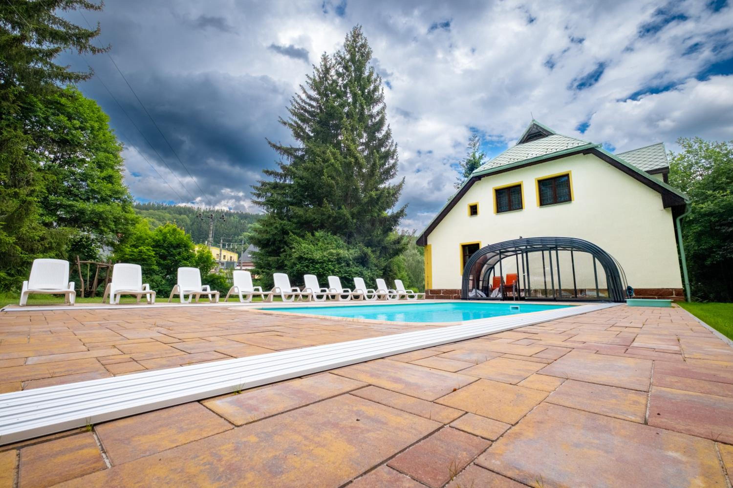 Villa with pool, sauna, pergola, park, and playground