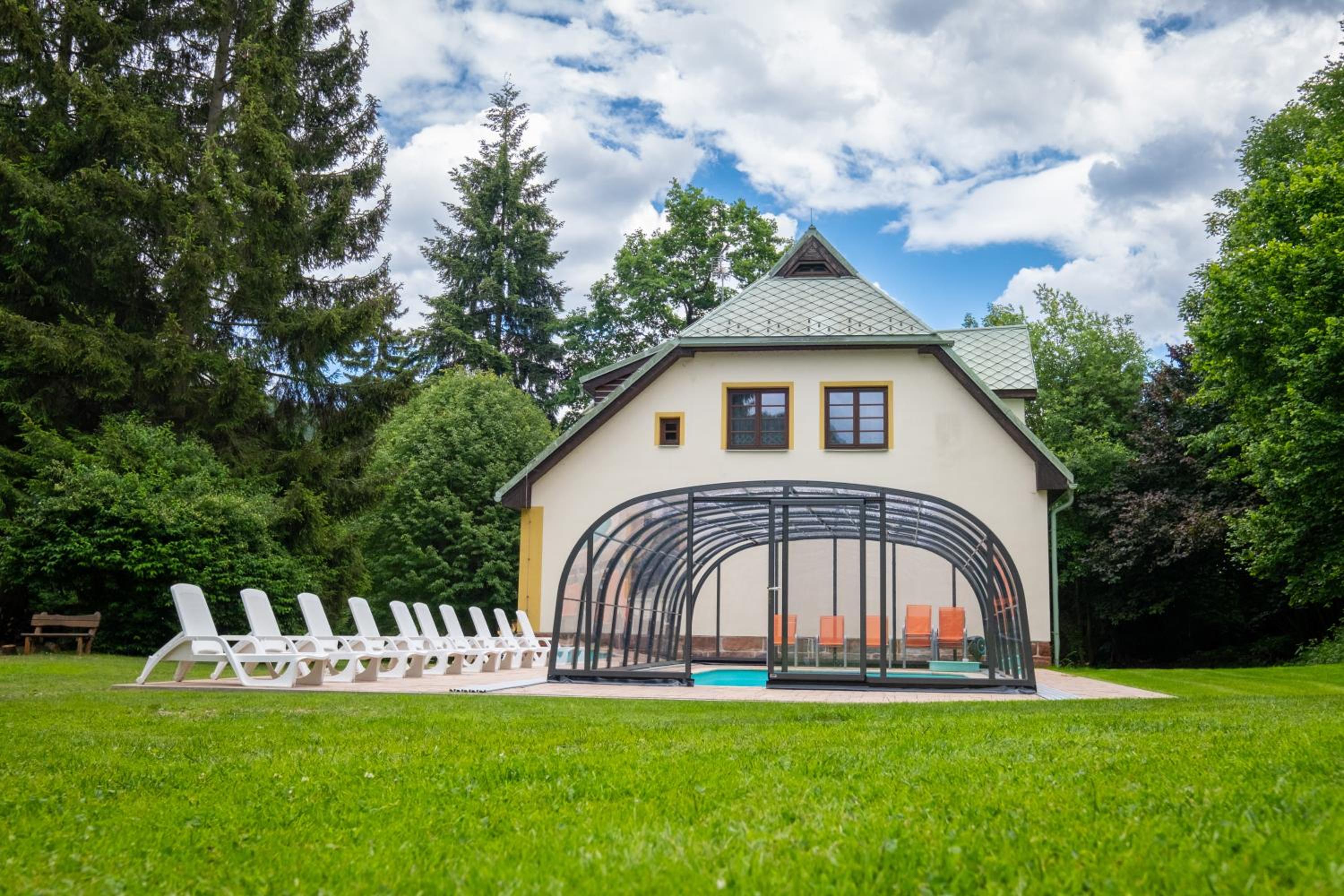 Villa with pool, sauna, pergola, park, and playground