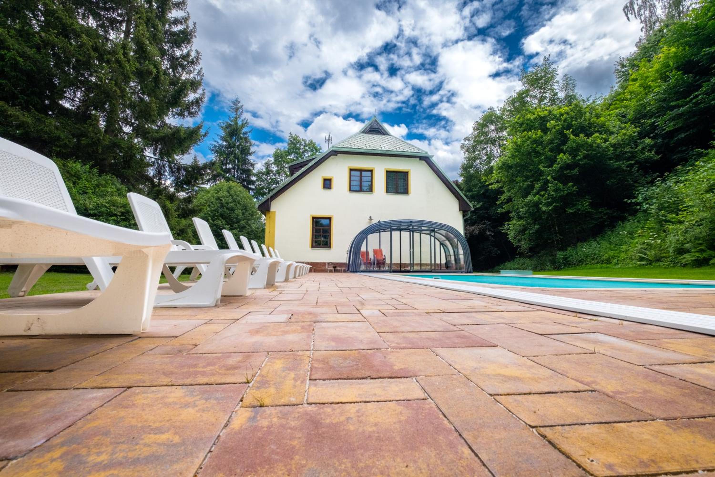 Villa with pool, sauna, pergola, park, and playground