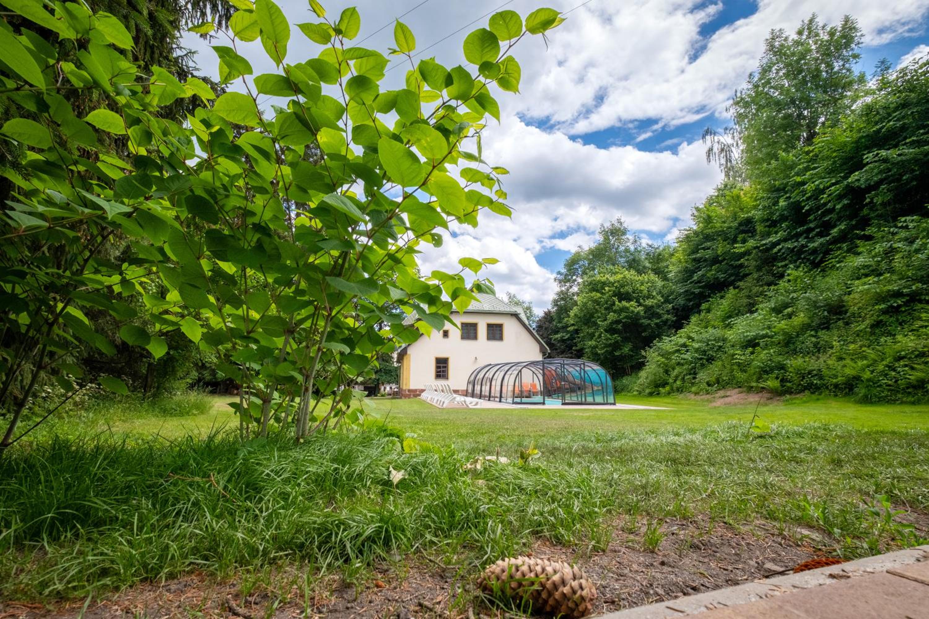 Villa with pool, sauna, pergola, park, and playground
