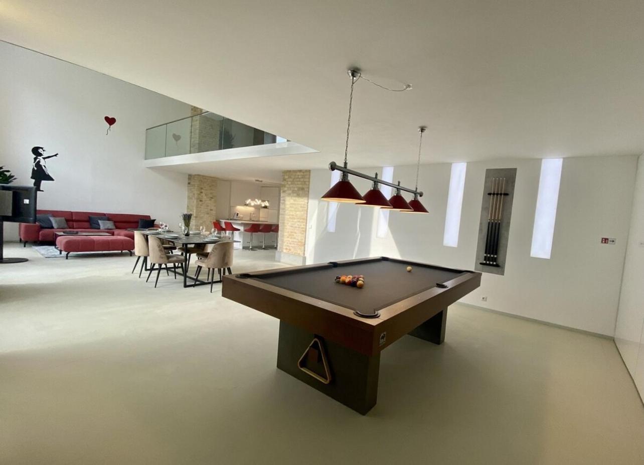 Loft with Pool Table, Kitchen Island & Gallery