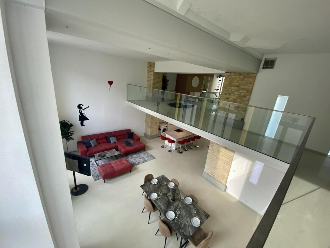 Loft with Pool Table, Kitchen Island & Gallery
