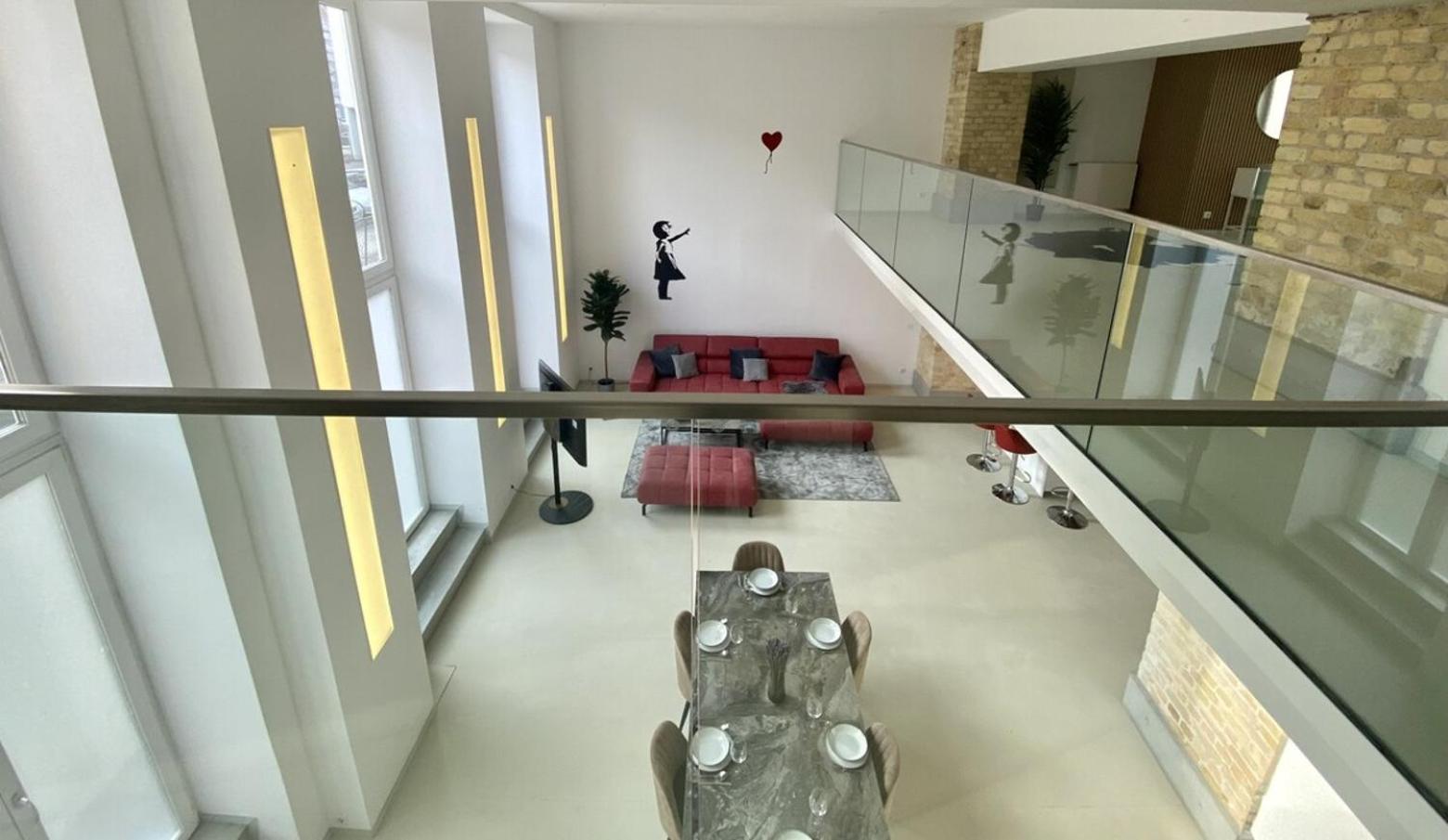 Loft with Pool Table, Kitchen Island & Gallery