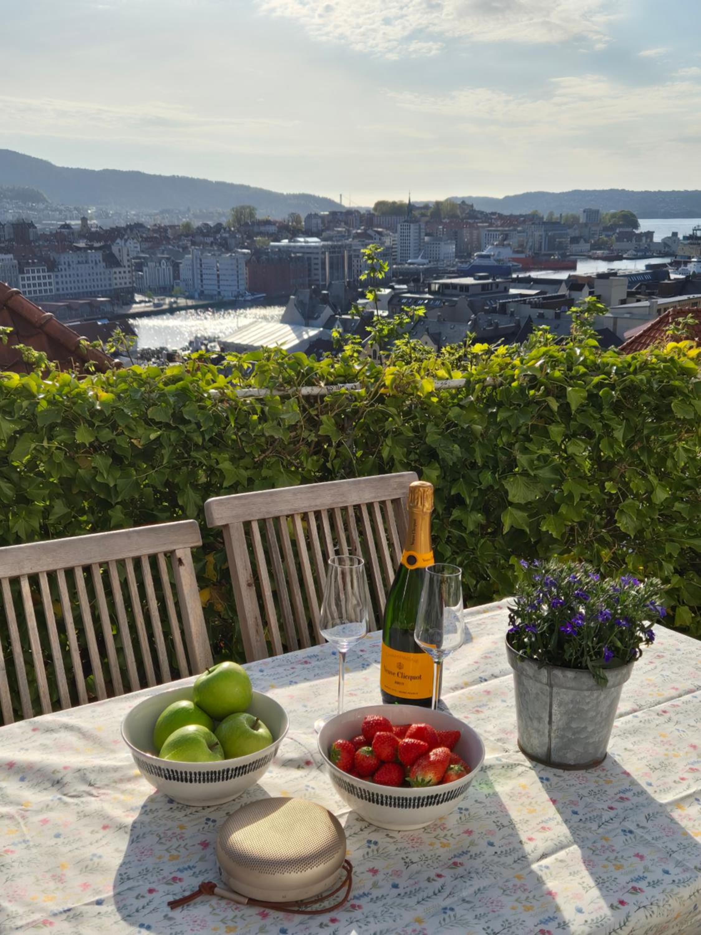 Nydelig hus med privat hage og fantastisk utsikt over Fisketorget, Bryggen og Bergen sentrum