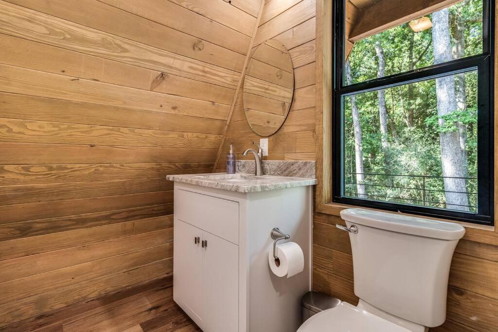 Modern A-Frame Cabin by Rip Van Winkle with Hot Tub