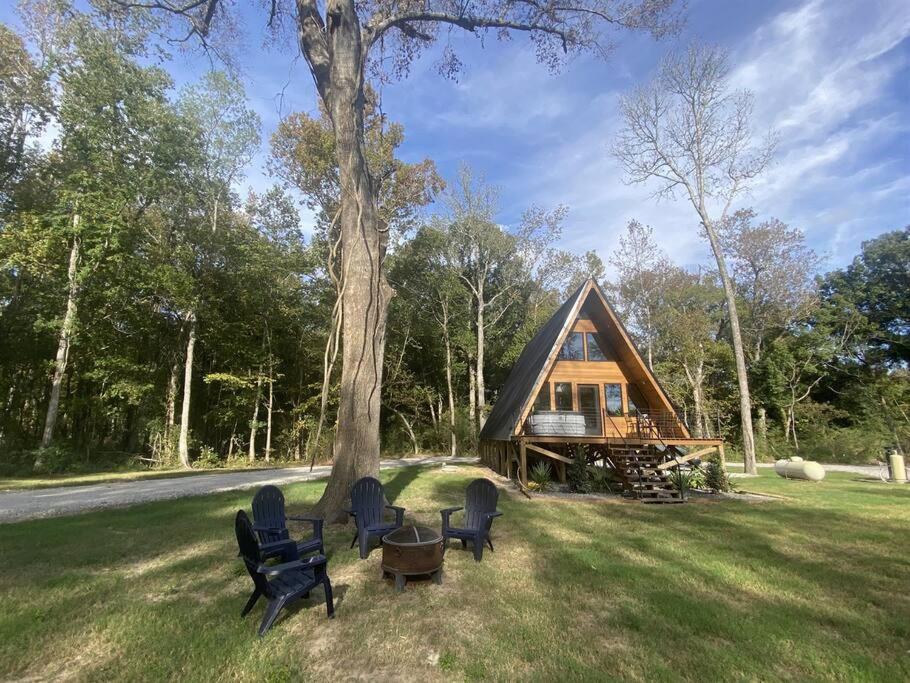 Modern A-Frame Cabin by Rip Van Winkle with Hot Tub