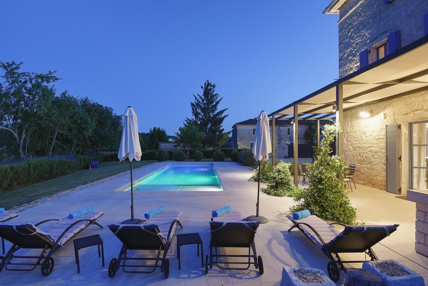 Villa PI for 8 people in Central Istria with heated pool & large garden view 4