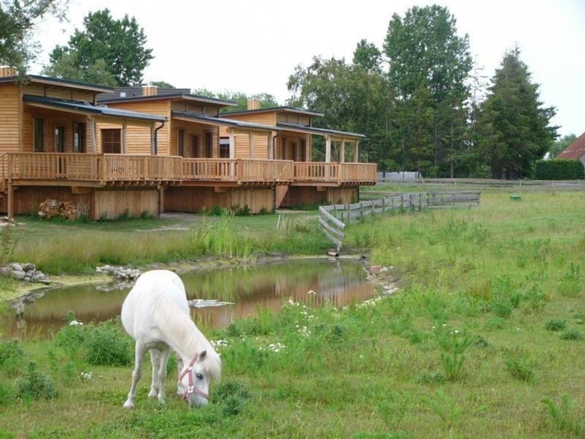 Rustikales Holzferienhaus mit großer Terrasse