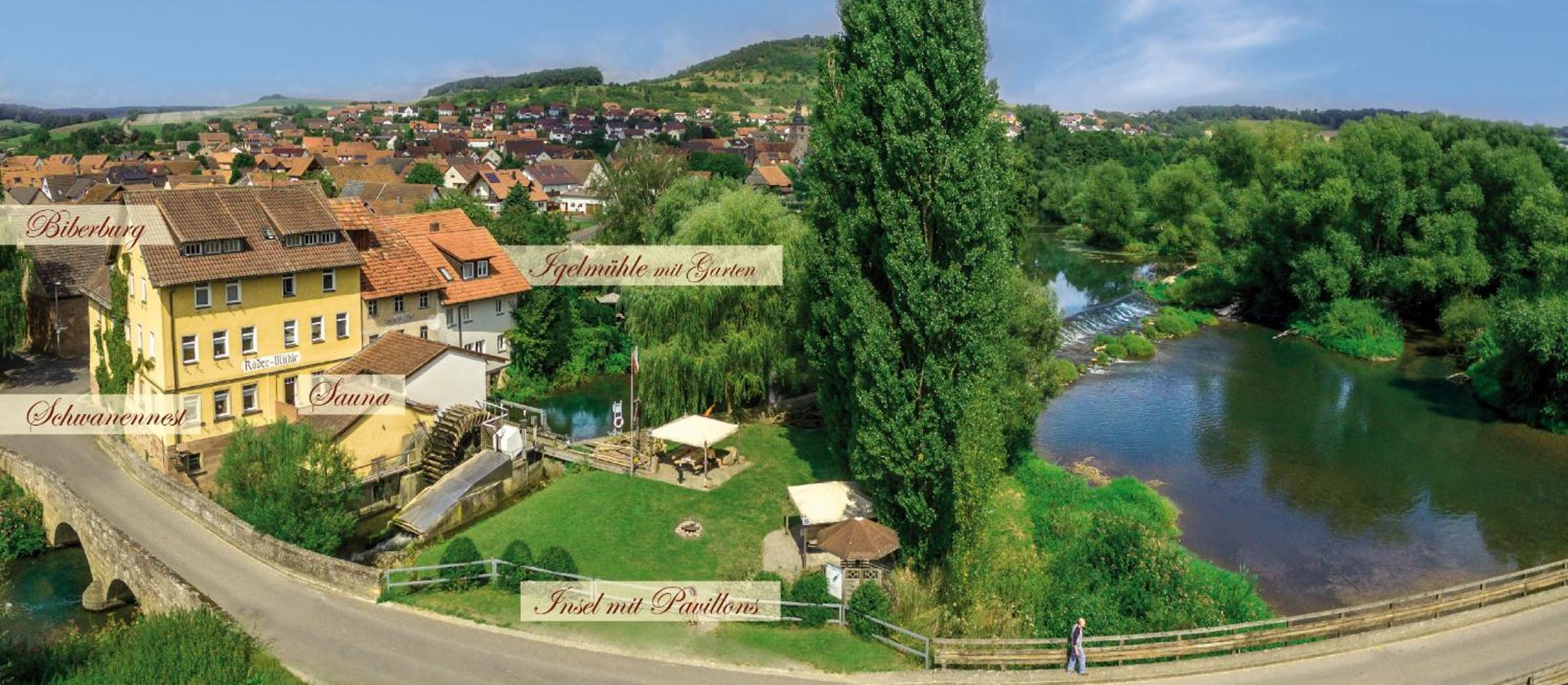 Apartment 175 qm SCHWANENNEST, in der romantischen Rödermühle an der Fränkischen Saale in Deutschlands Mitte, 8 km zur A7