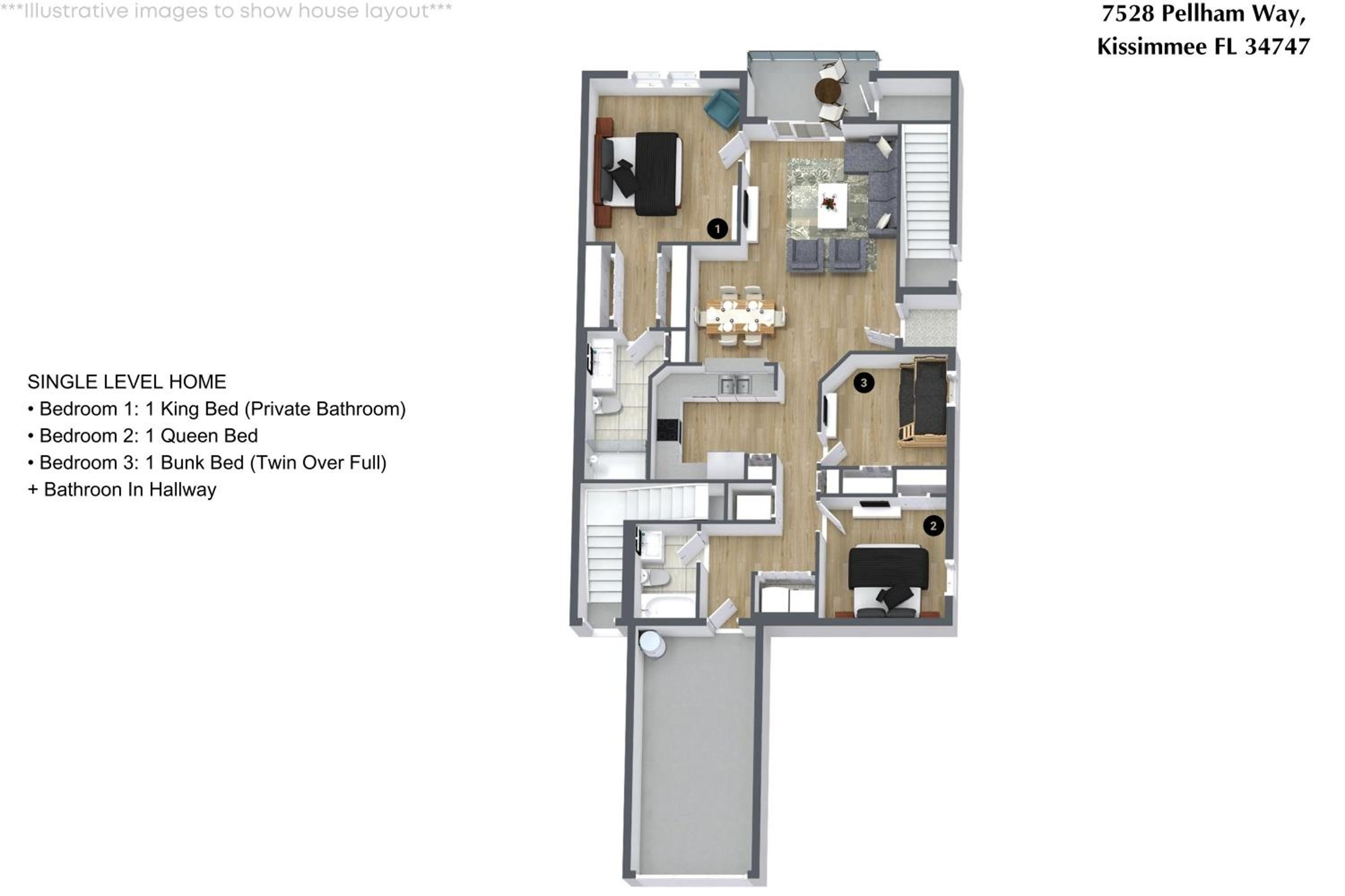 3 Bedrooms 2 Bathrooms Oakwater Resort 7528 PW