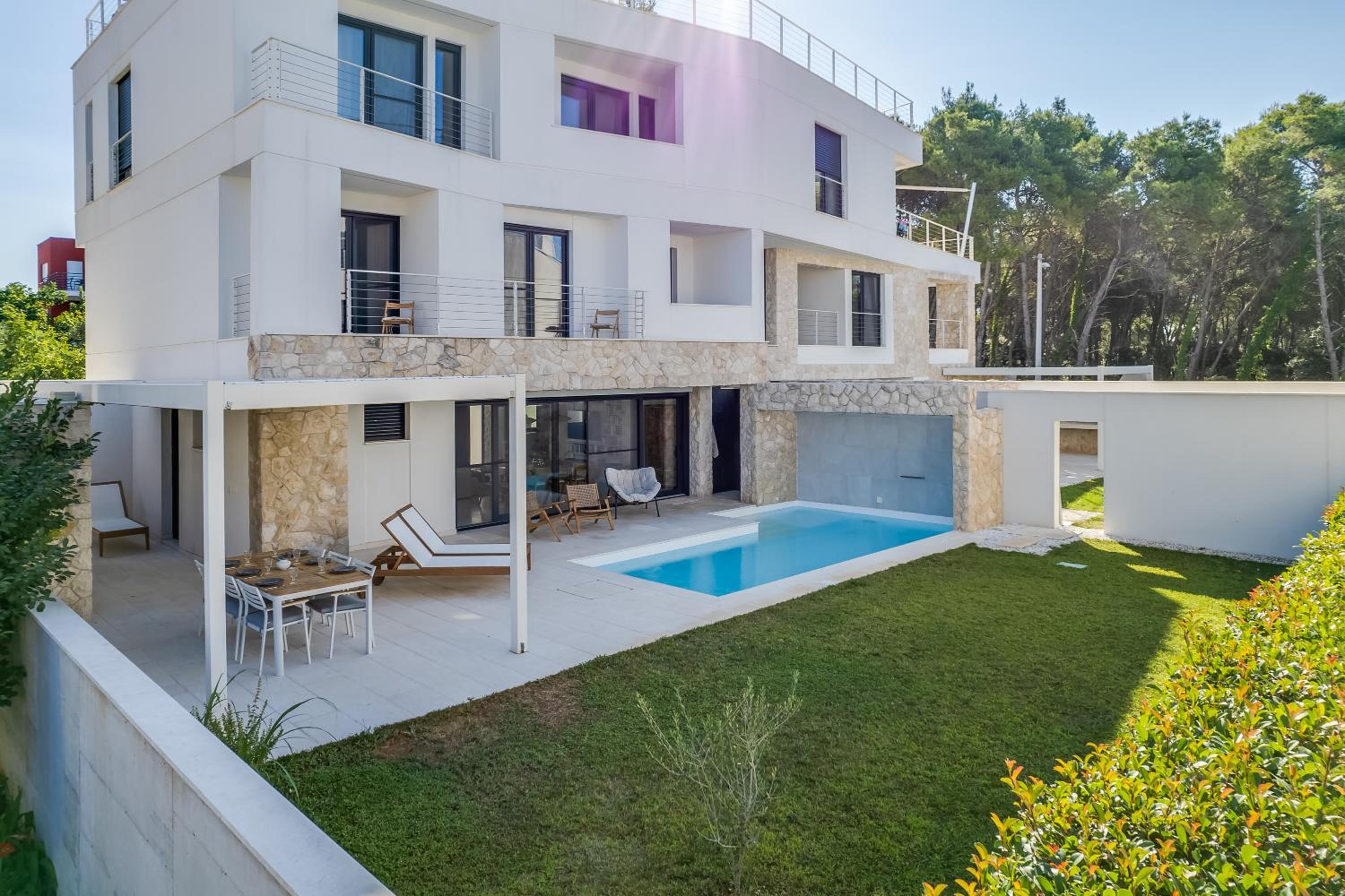Luxury apartment by the sea in Scandinavian style view 3