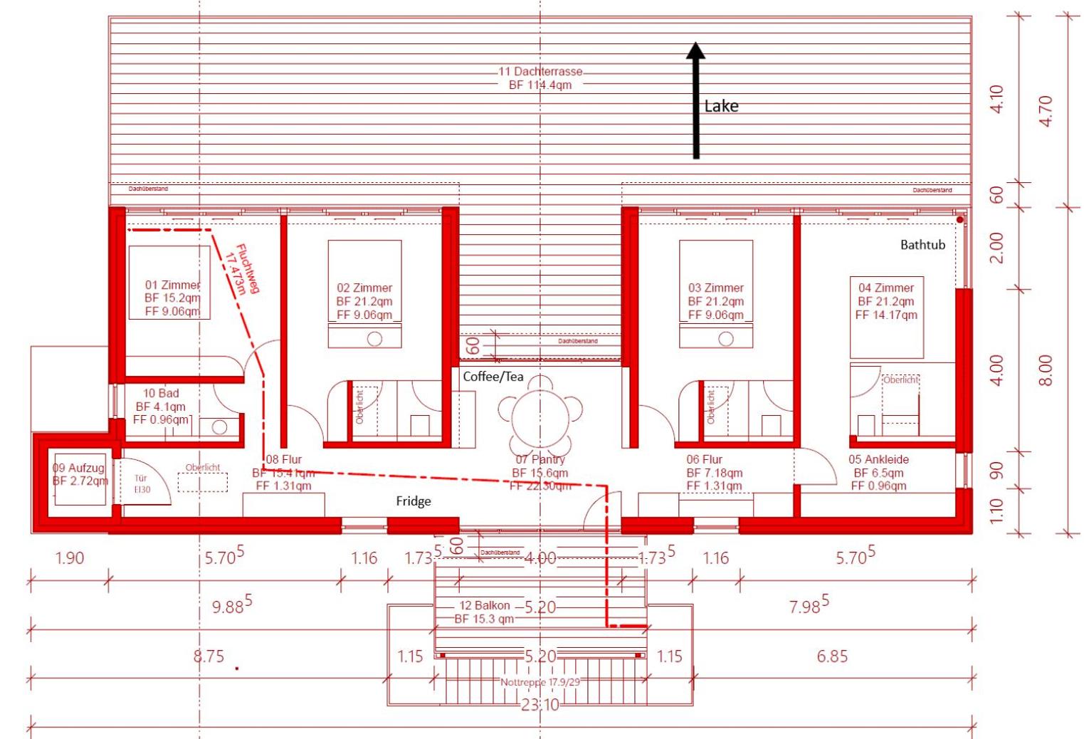 Lakeview Guest Rooms with huge rooftop terrace