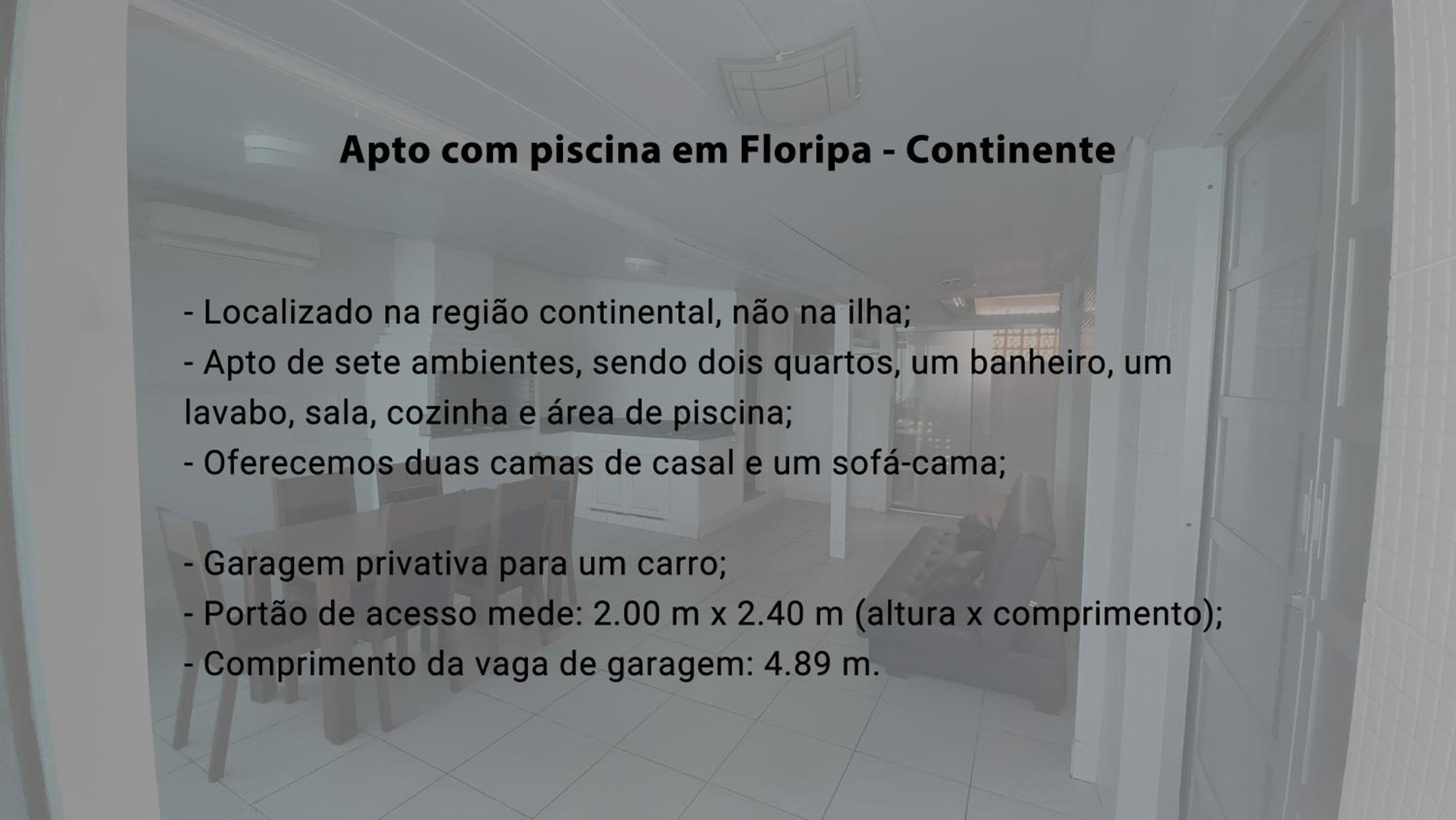 Apto com piscina em Floripa - Continente