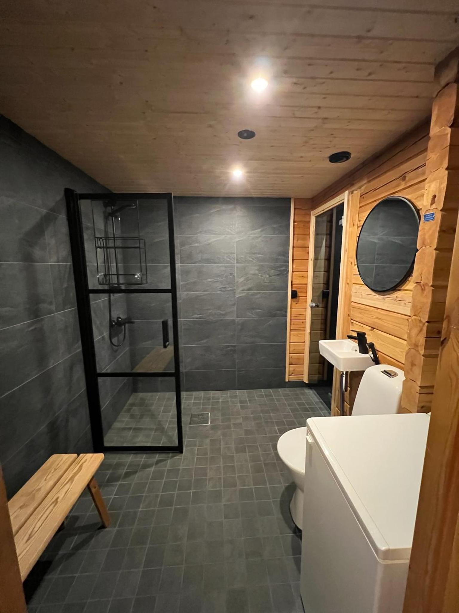 Logcabin, sauna, fireplace, view, kitchen view 3