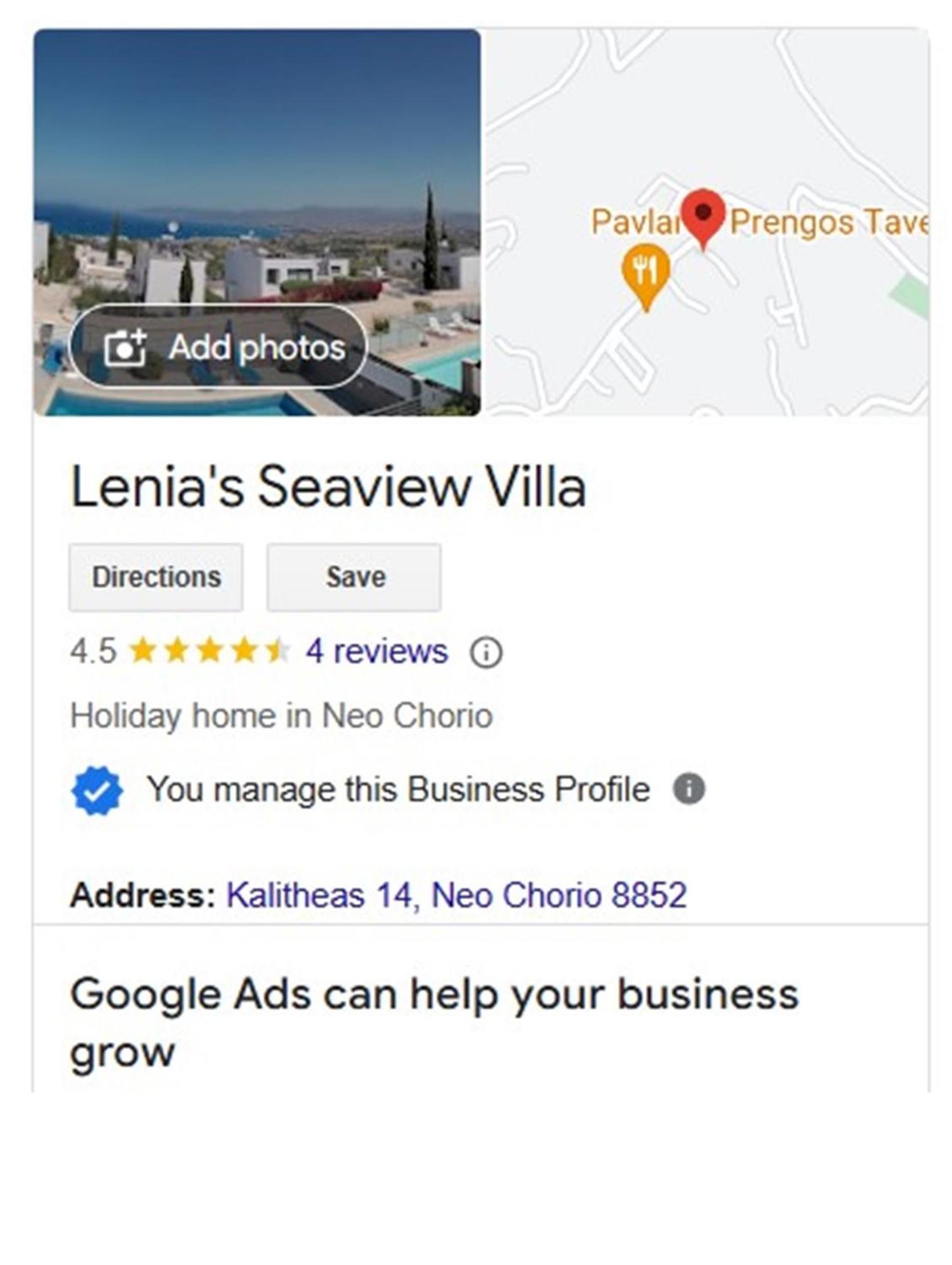 Lenia's Sea View Villa