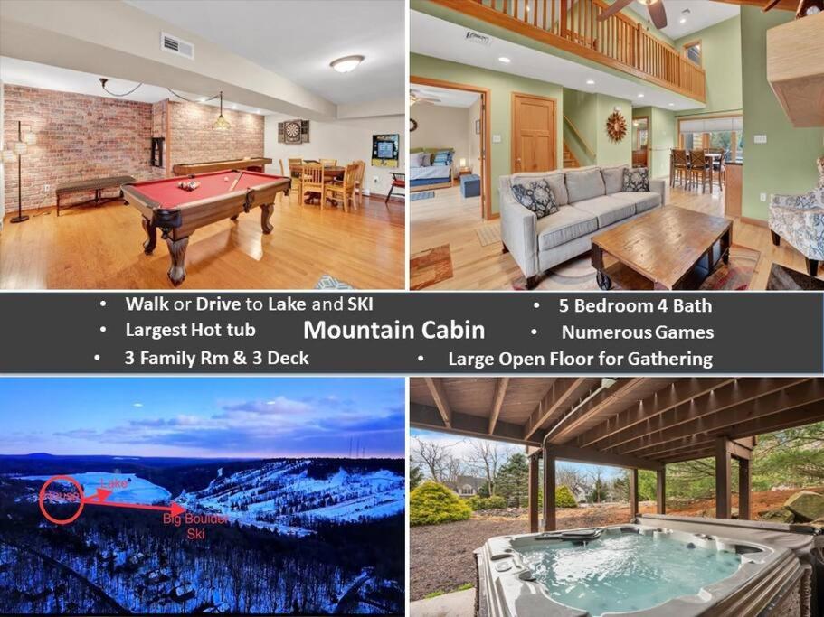 mountain cabin in Lake harmony - walk or drive to BB SKI and Lake, JACK FROST Ski mts with POOL, BEACH, LINENS, TOWELS, HOTTUB, GAMES, GRILL view 2