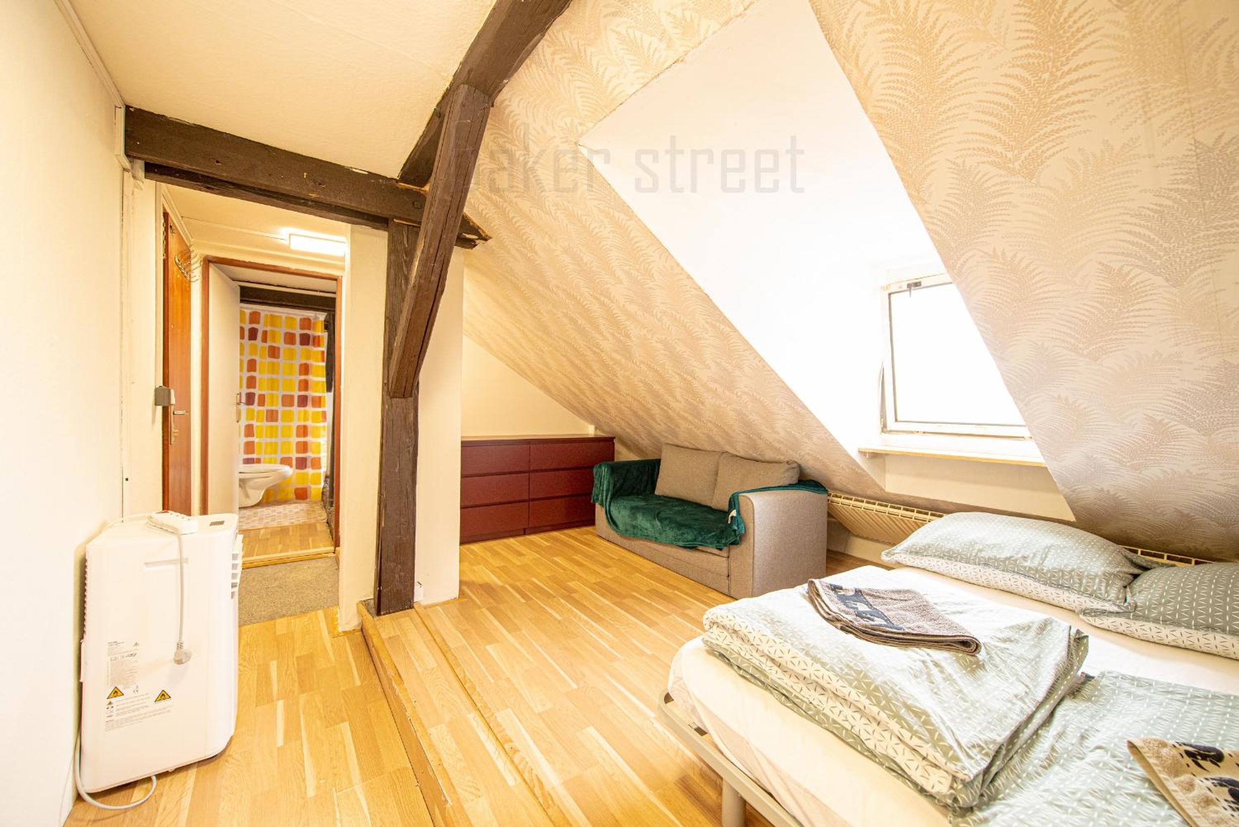 Attic 3 bedrooms apartment with 2 bathrooms