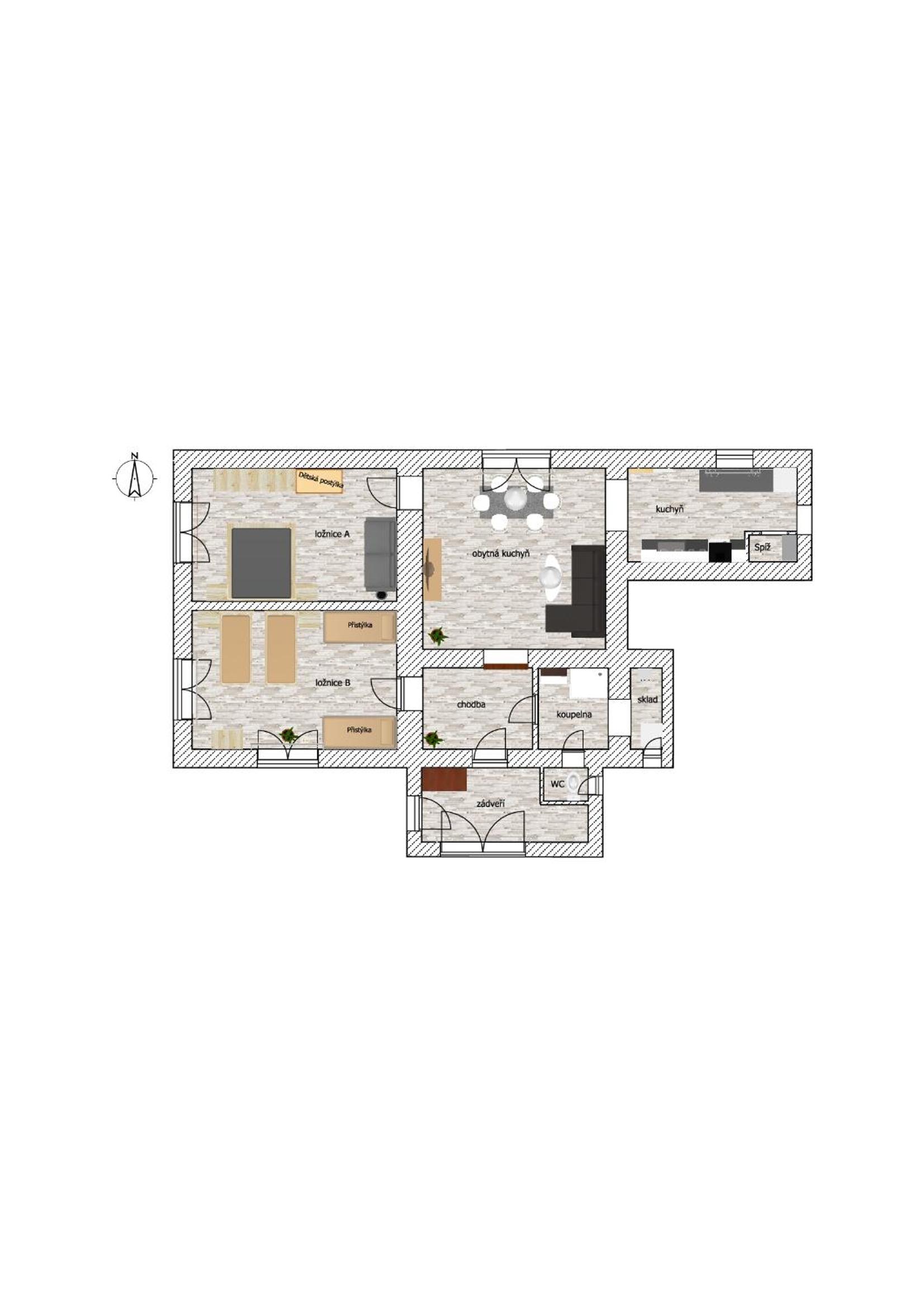 Apartmán Budín - v klidu přírody, s parkováním