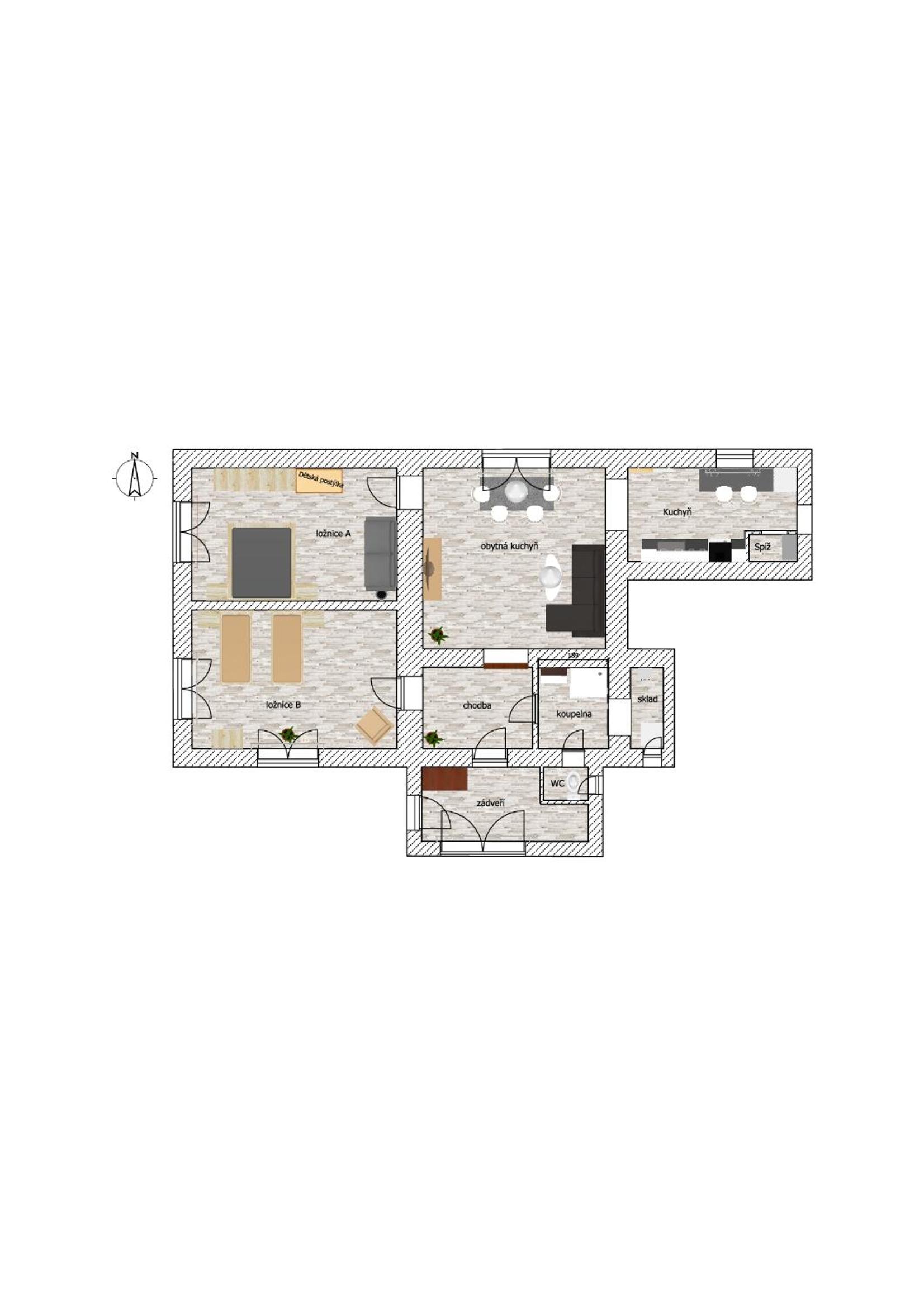 Apartmán Budín - v klidu přírody, s parkováním