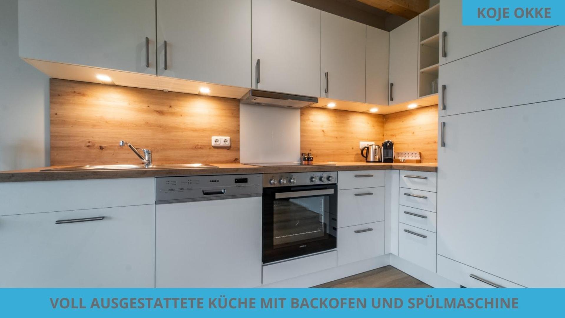 Küstenkojen mit 4 Ferienwohnungen für 1 bis 8 Pers mit diversen Schlafzimmern, Garten oder Balkon