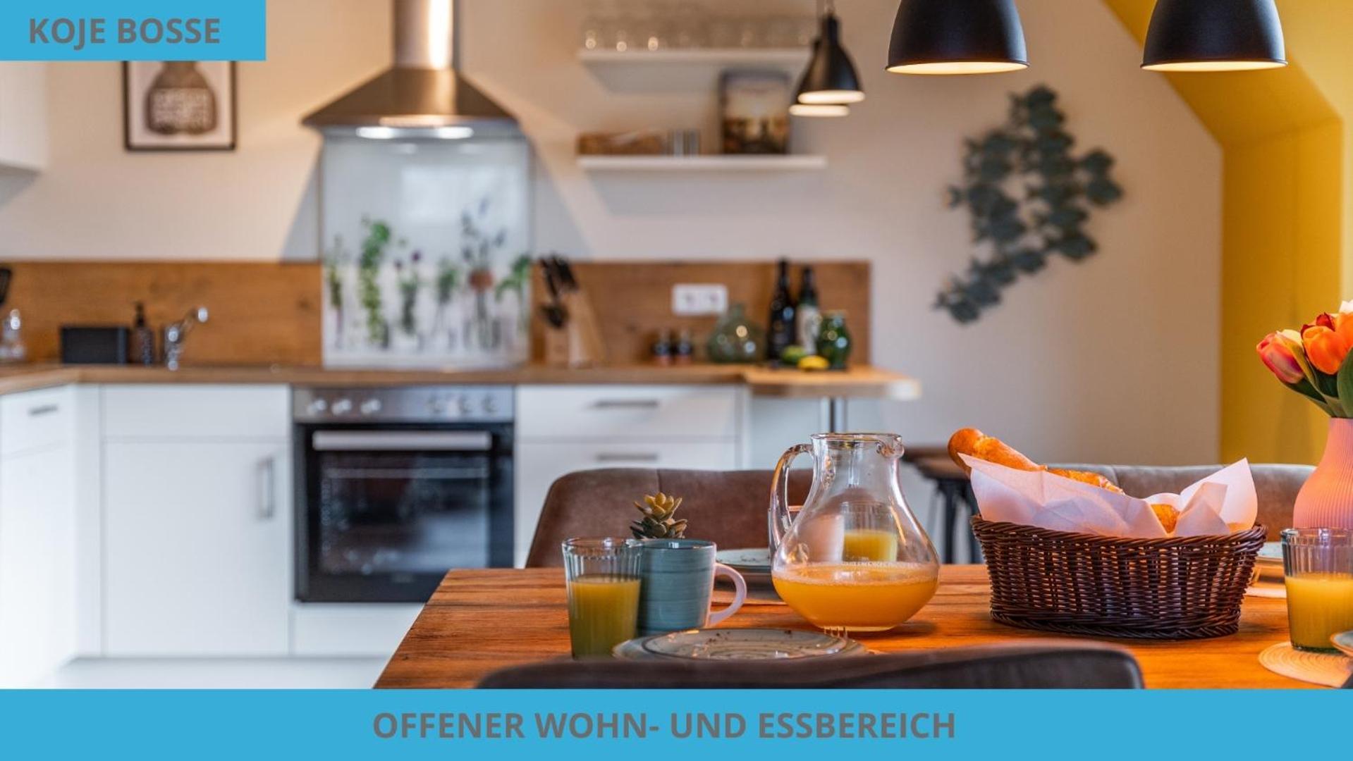 Küstenkojen mit 4 Ferienwohnungen für 1 bis 8 Pers mit diversen Schlafzimmern, Garten oder Balkon