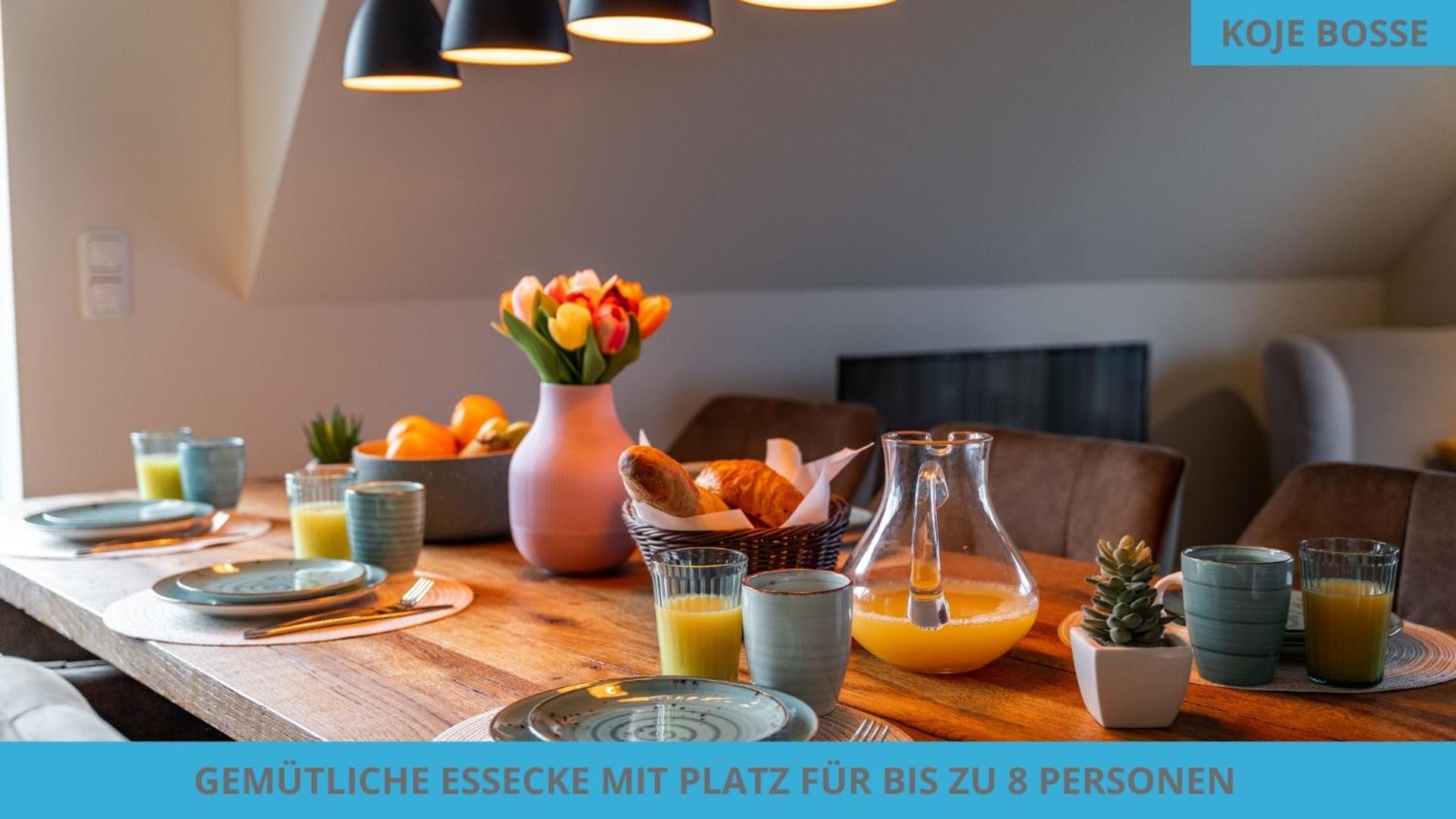 Küstenkojen mit 4 Ferienwohnungen für 1 bis 8 Pers mit diversen Schlafzimmern, Garten oder Balkon