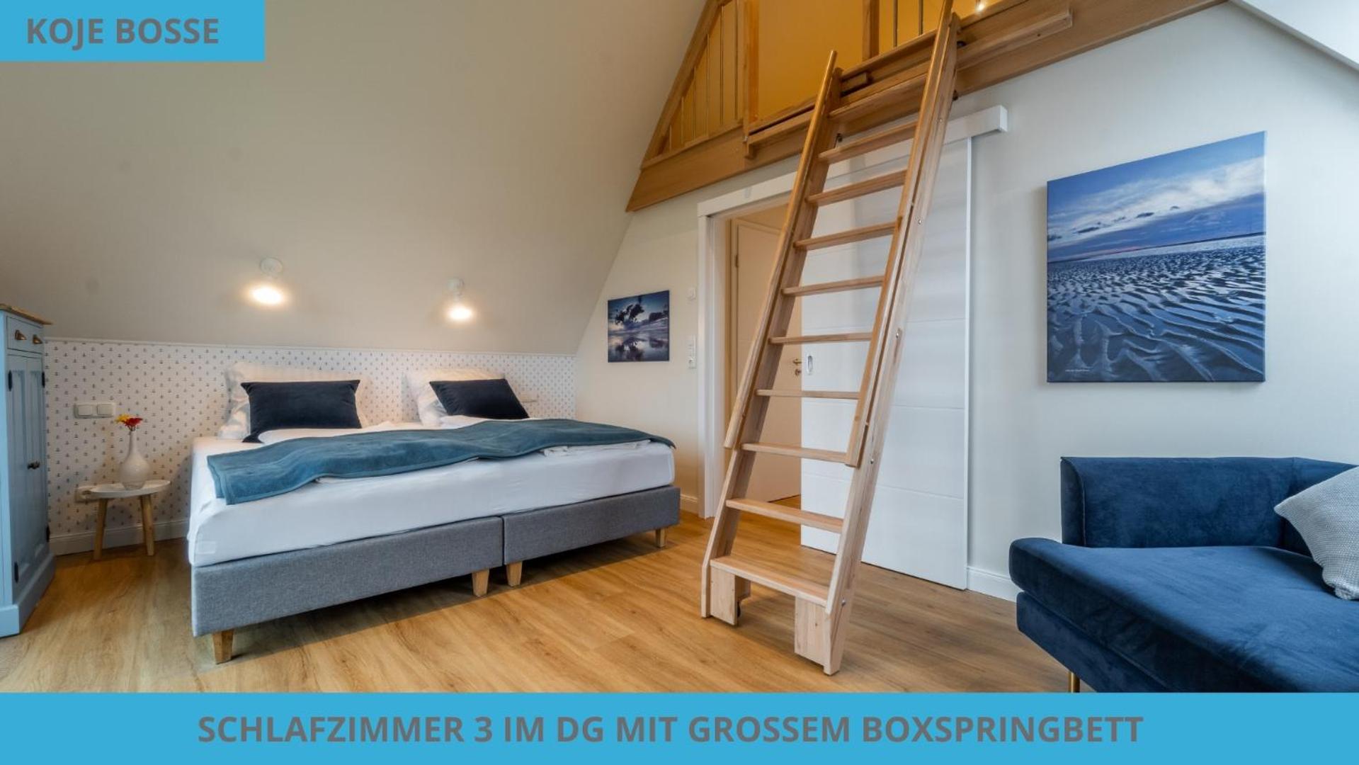 Küstenkojen mit 4 Ferienwohnungen für 1 bis 8 Pers mit diversen Schlafzimmern, Garten oder Balkon