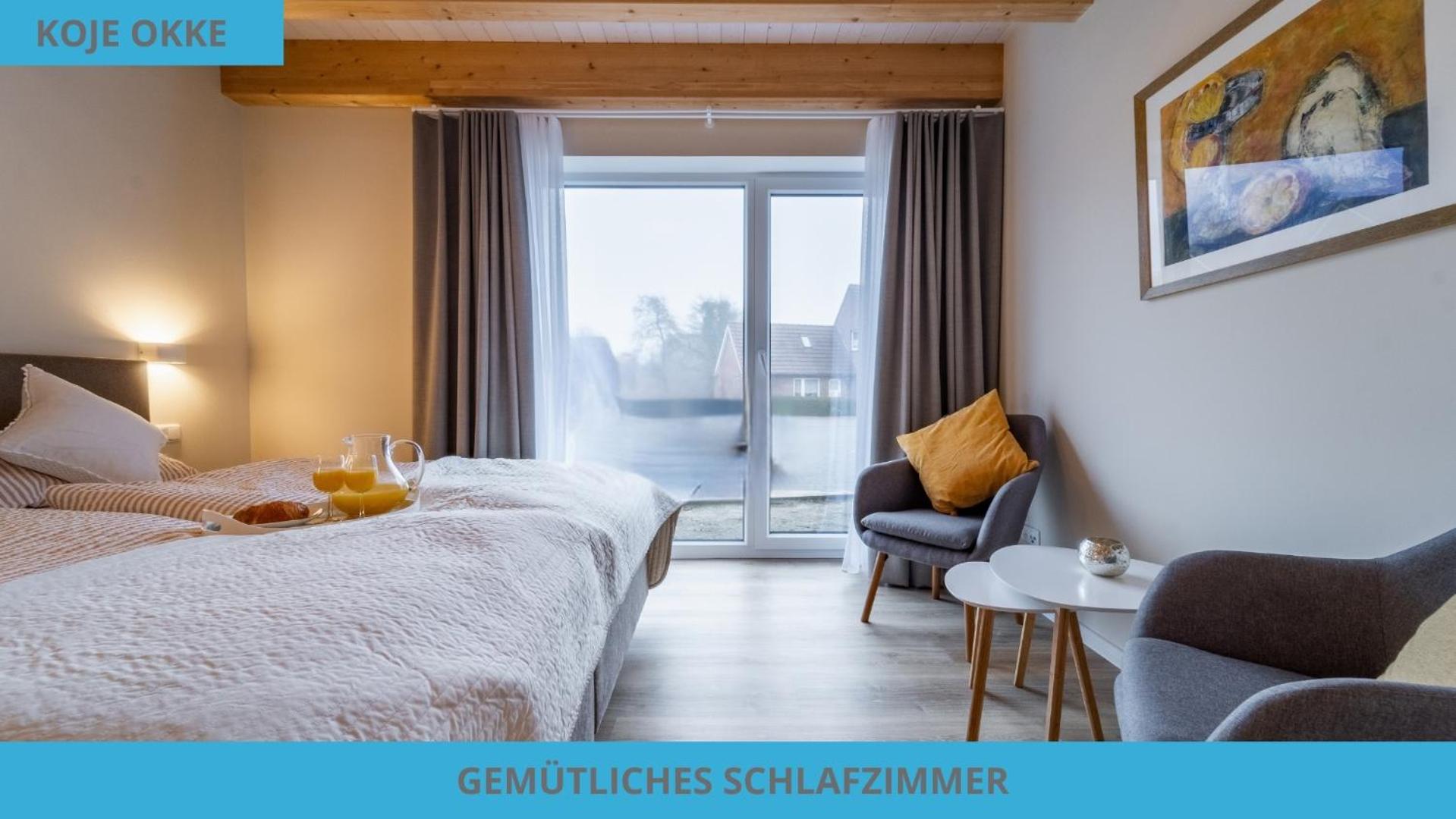 Küstenkojen mit 4 Ferienwohnungen für 1 bis 8 Pers mit diversen Schlafzimmern, Garten oder Balkon