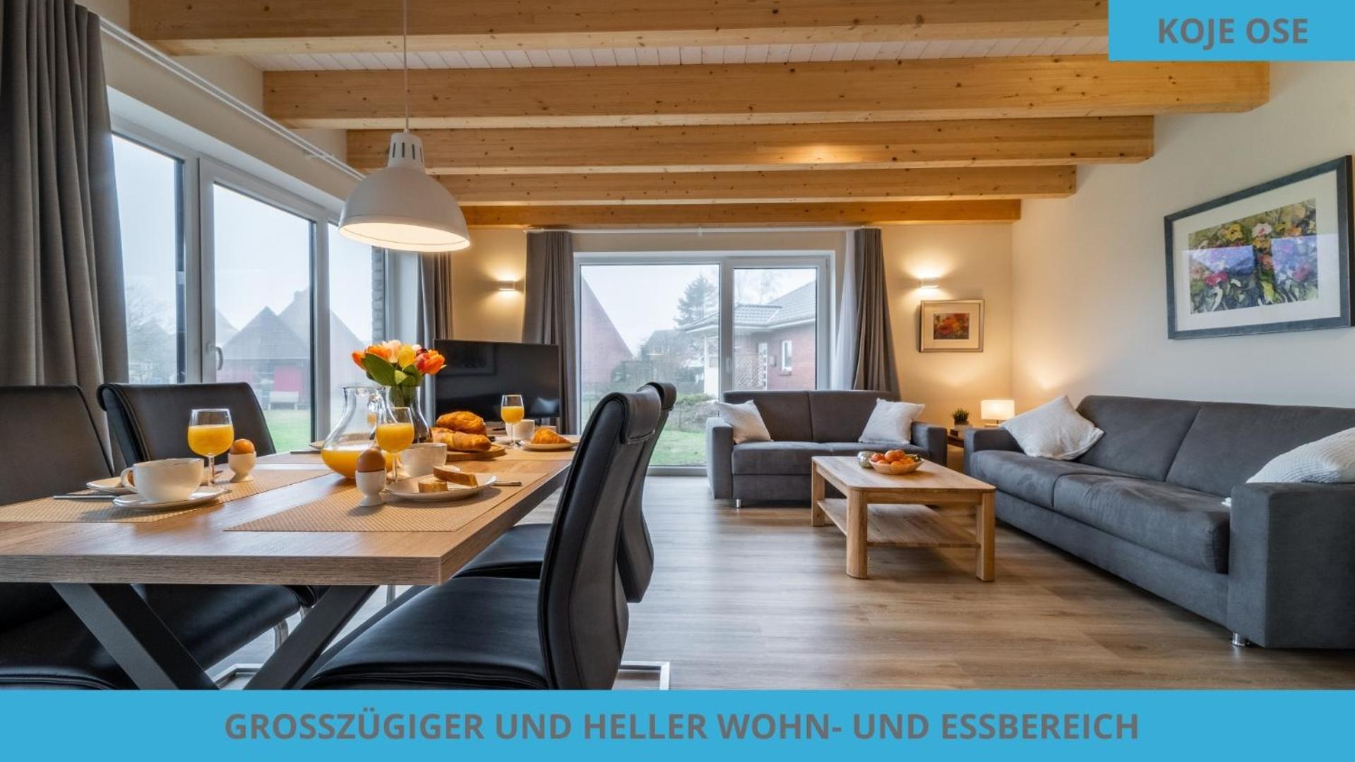 Küstenkojen mit 4 Ferienwohnungen für 1 bis 8 Pers mit diversen Schlafzimmern, Garten oder Balkon