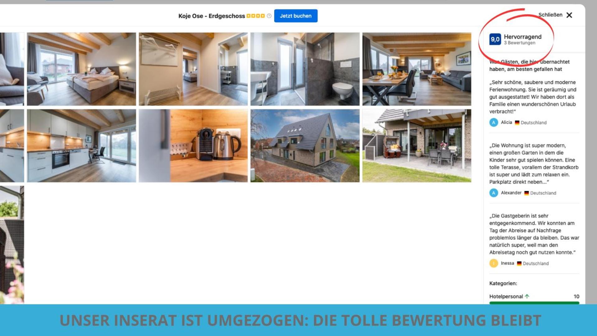 Küstenkojen mit 4 Ferienwohnungen für 1 bis 8 Pers mit diversen Schlafzimmern, Garten oder Balkon