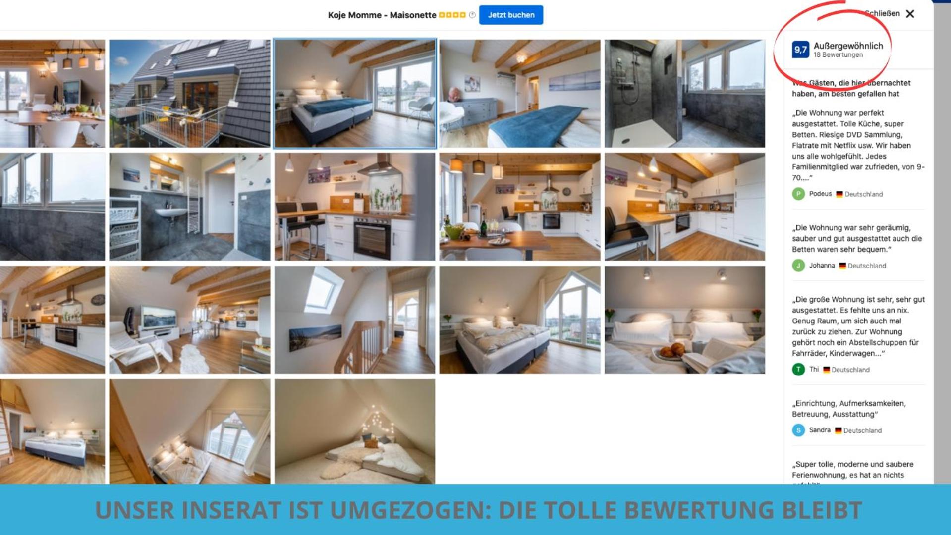 Küstenkojen mit 4 Ferienwohnungen für 1 bis 8 Pers mit diversen Schlafzimmern, Garten oder Balkon