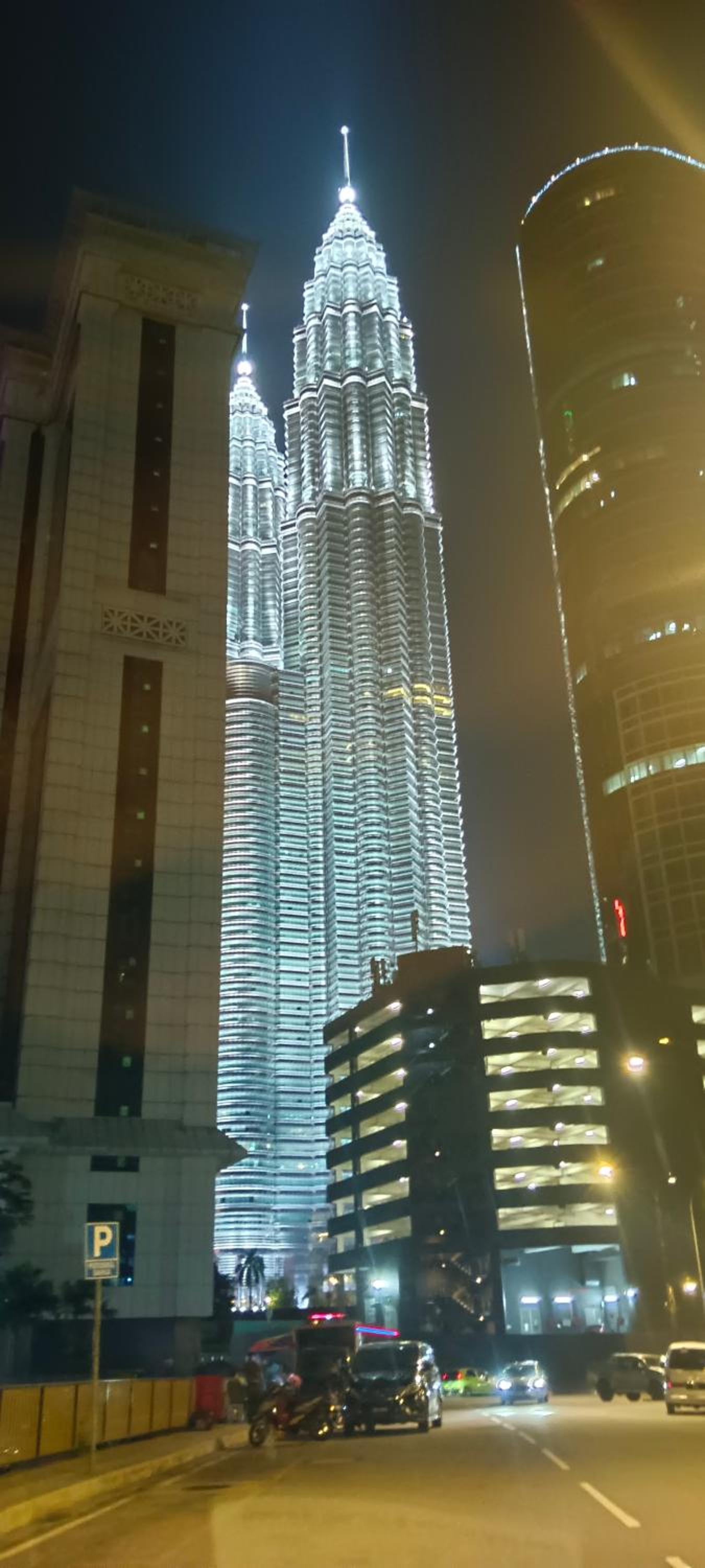 behind KLCC Twin Towers