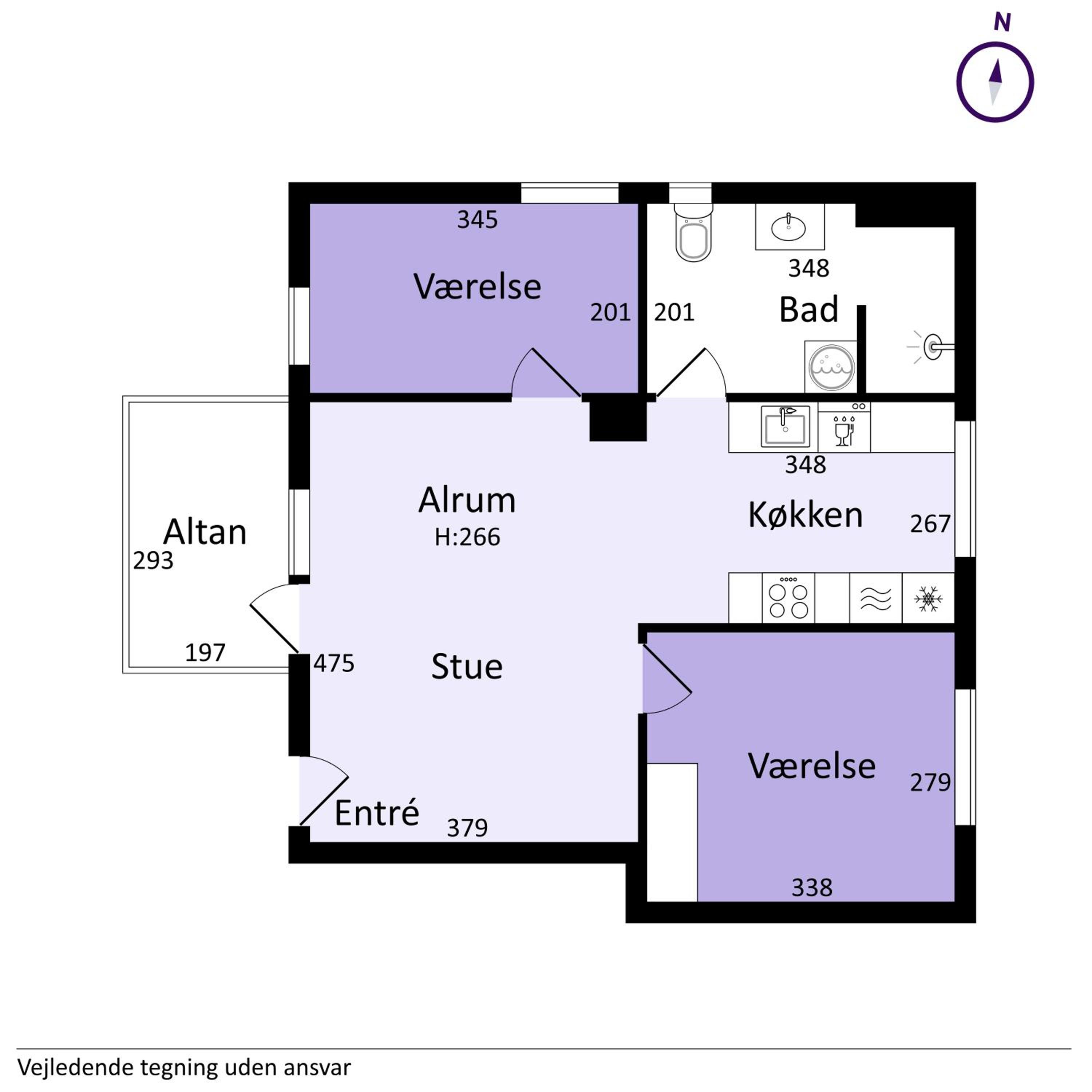 Charmerende 2BR lejlighed m privat parkering