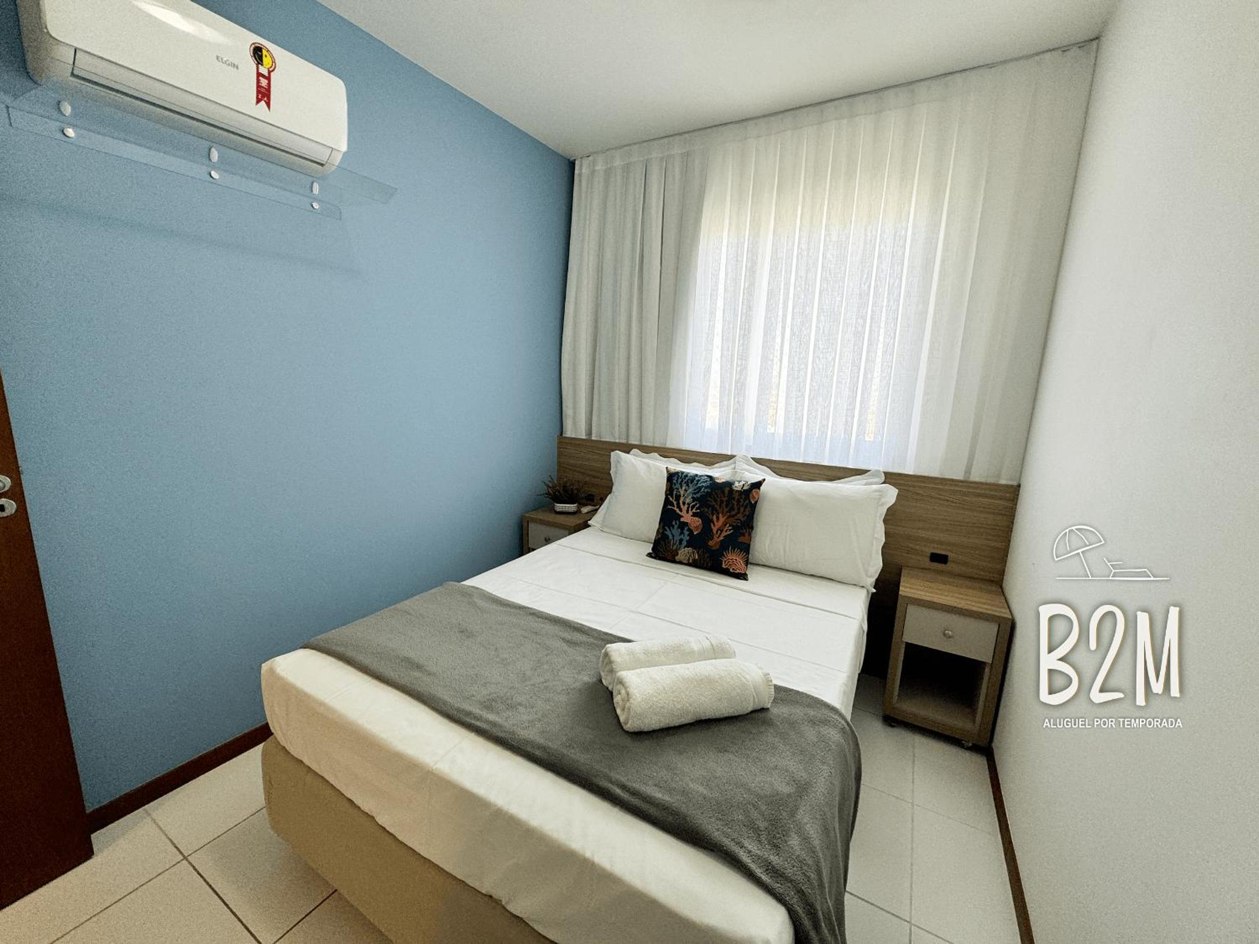 Apartamento com vista mar, churrasqueira e piscina