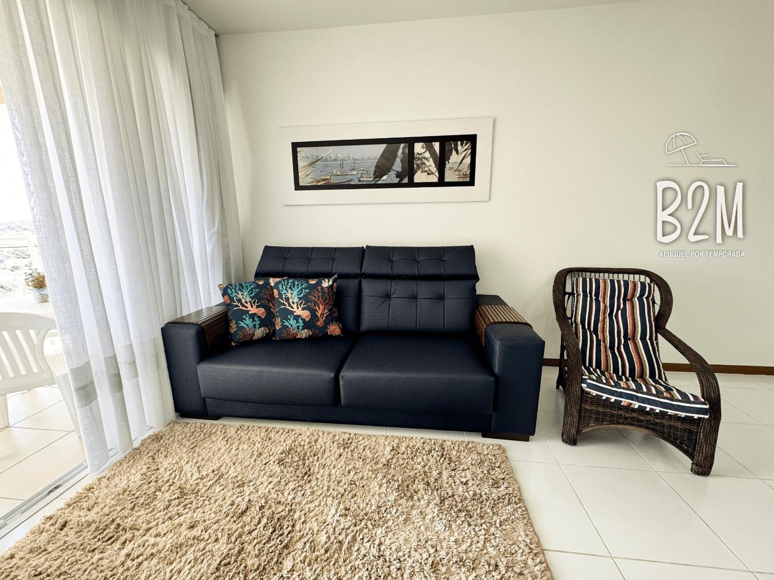 Apartamento com vista mar, churrasqueira e piscina