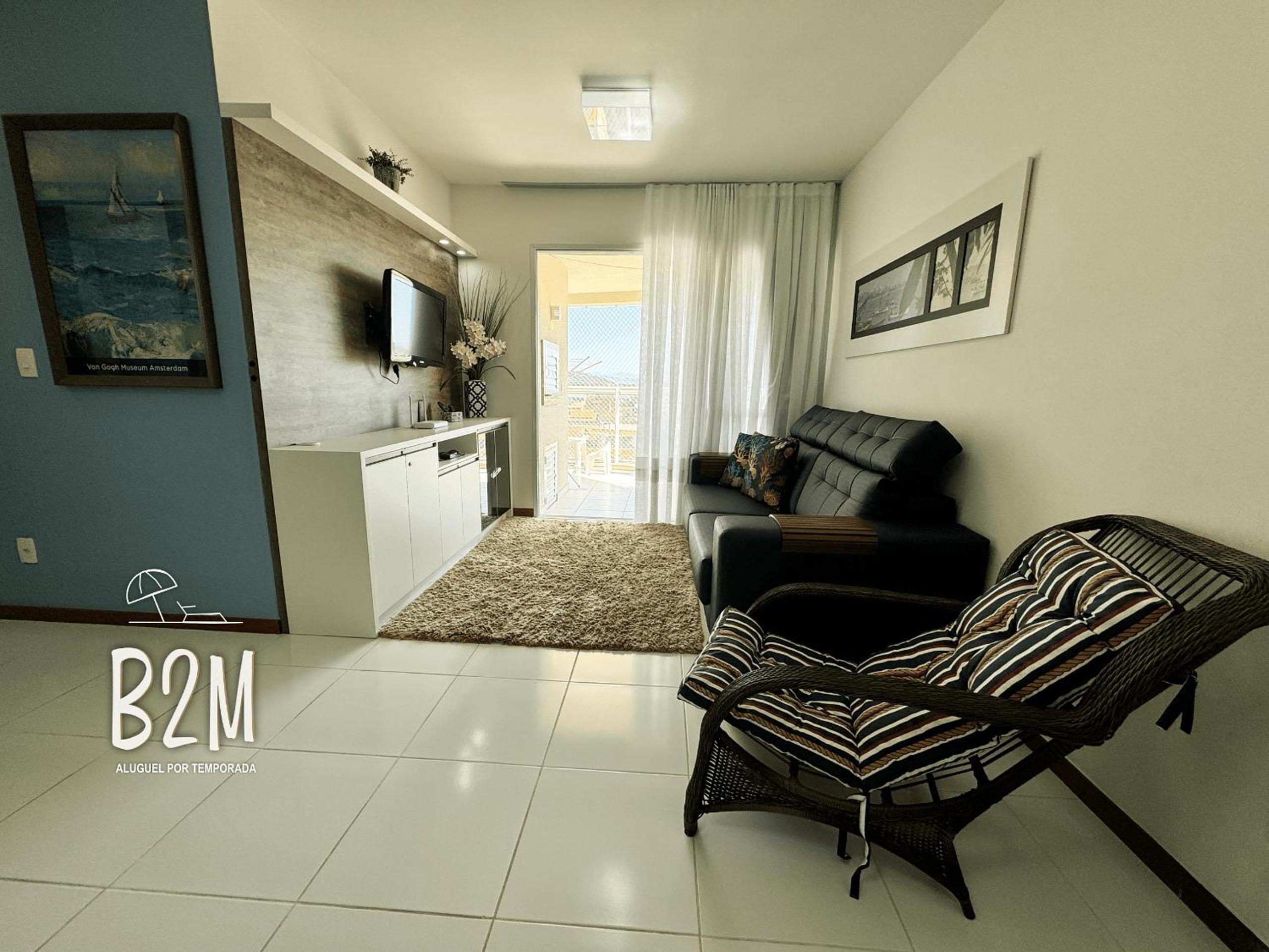 Apartamento com vista mar, churrasqueira e piscina