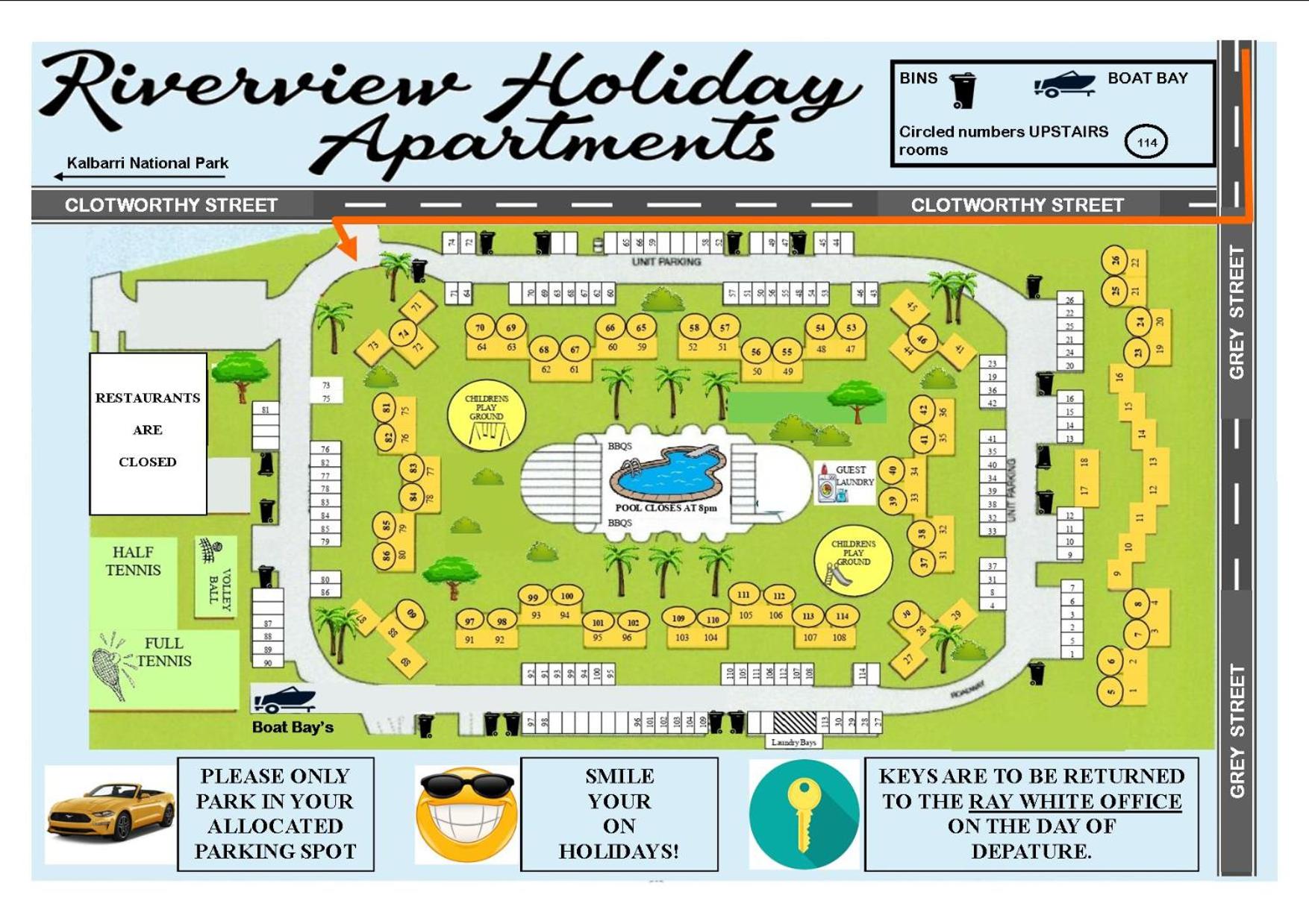 Riverview Holiday Apartment 65 -1st floor- Kalbarri WA view 5