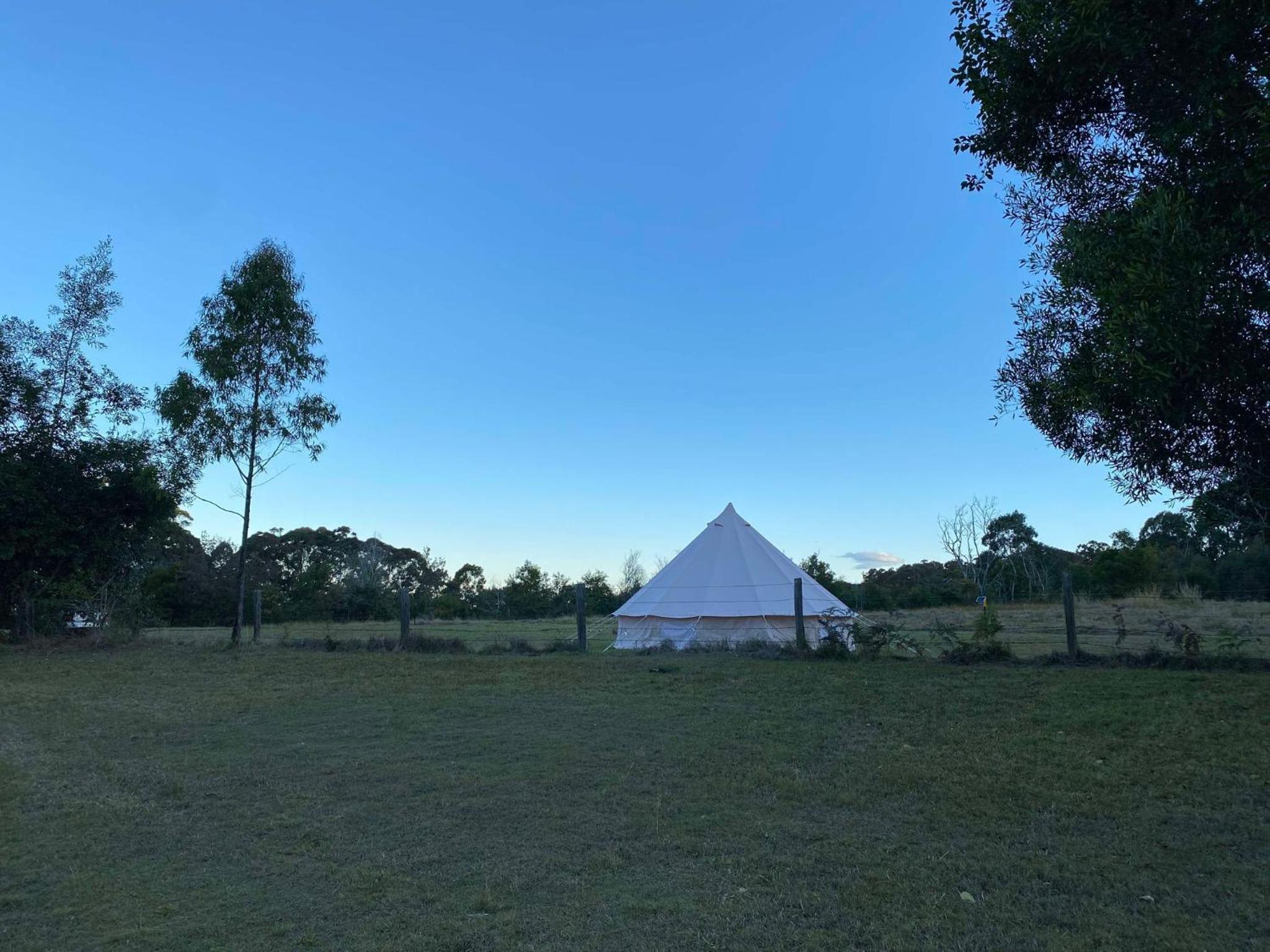 Relaxing bell tent in northern NSW