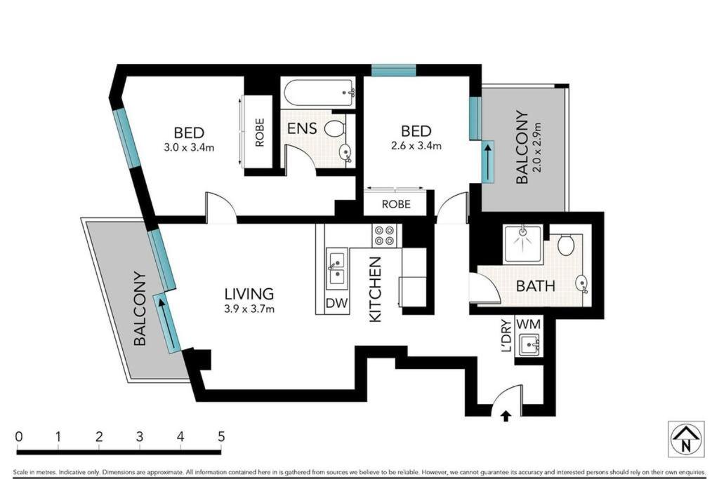 KozyGuru | Central Sydney | 2 Bed 2 Bath City View