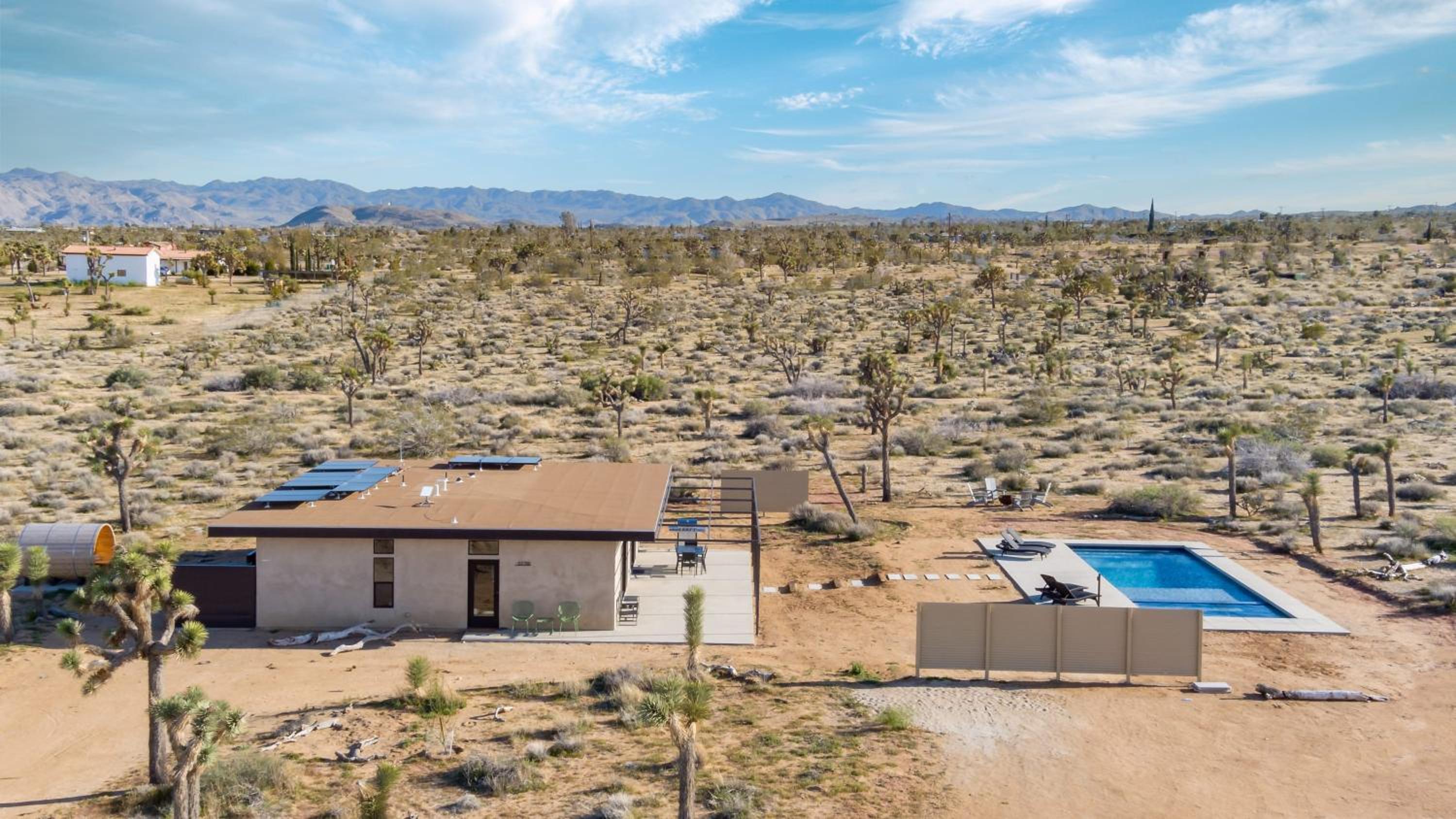 Rancho Respiro Joshua Tree- Pool Spa Complex on 11 acres view 4