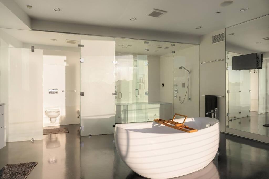 Luxurious Glass Mansion with Pool, Jacuzzi, Sauna