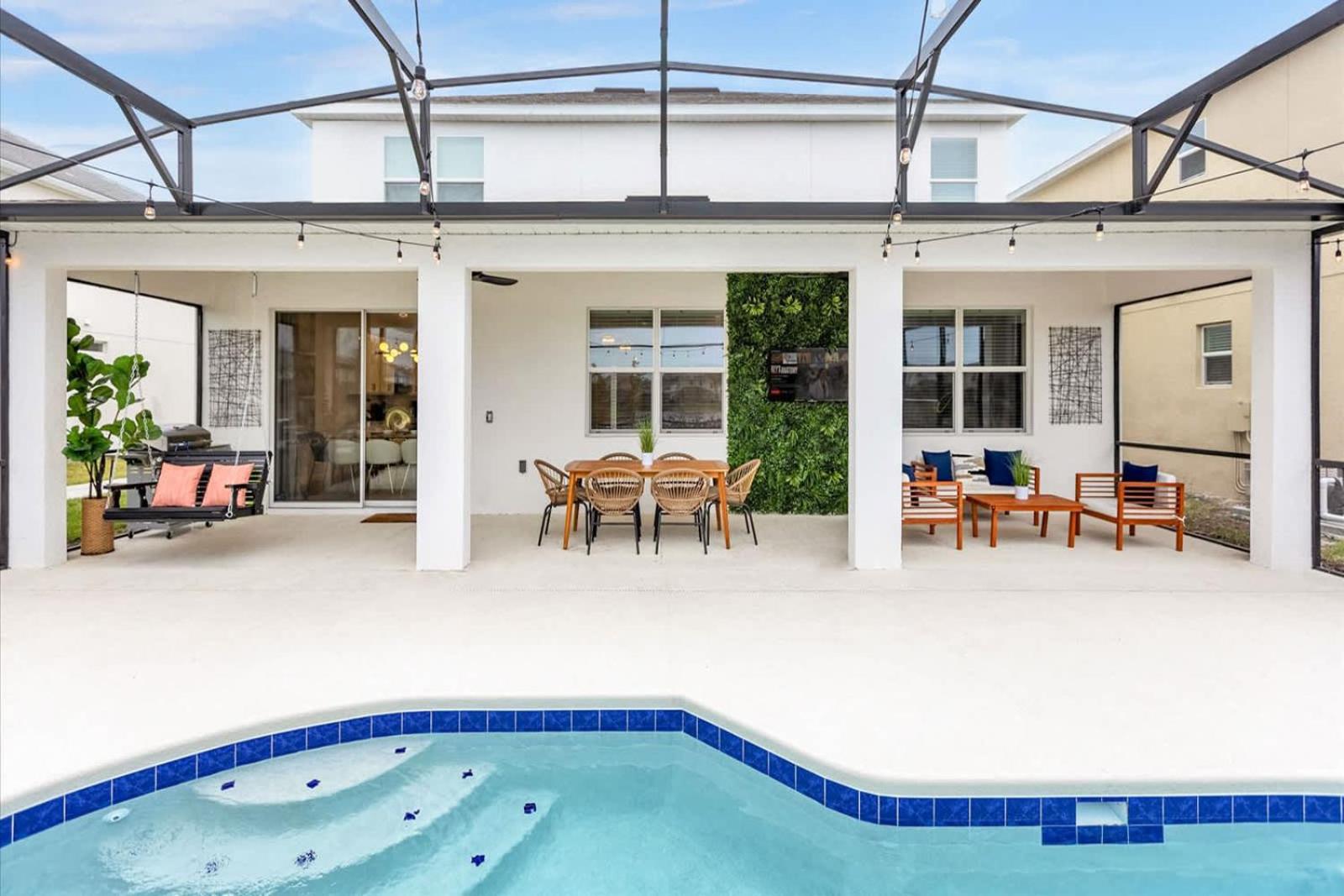 Disney 6BR Family Home - Pool Theater Games BBQ view 3