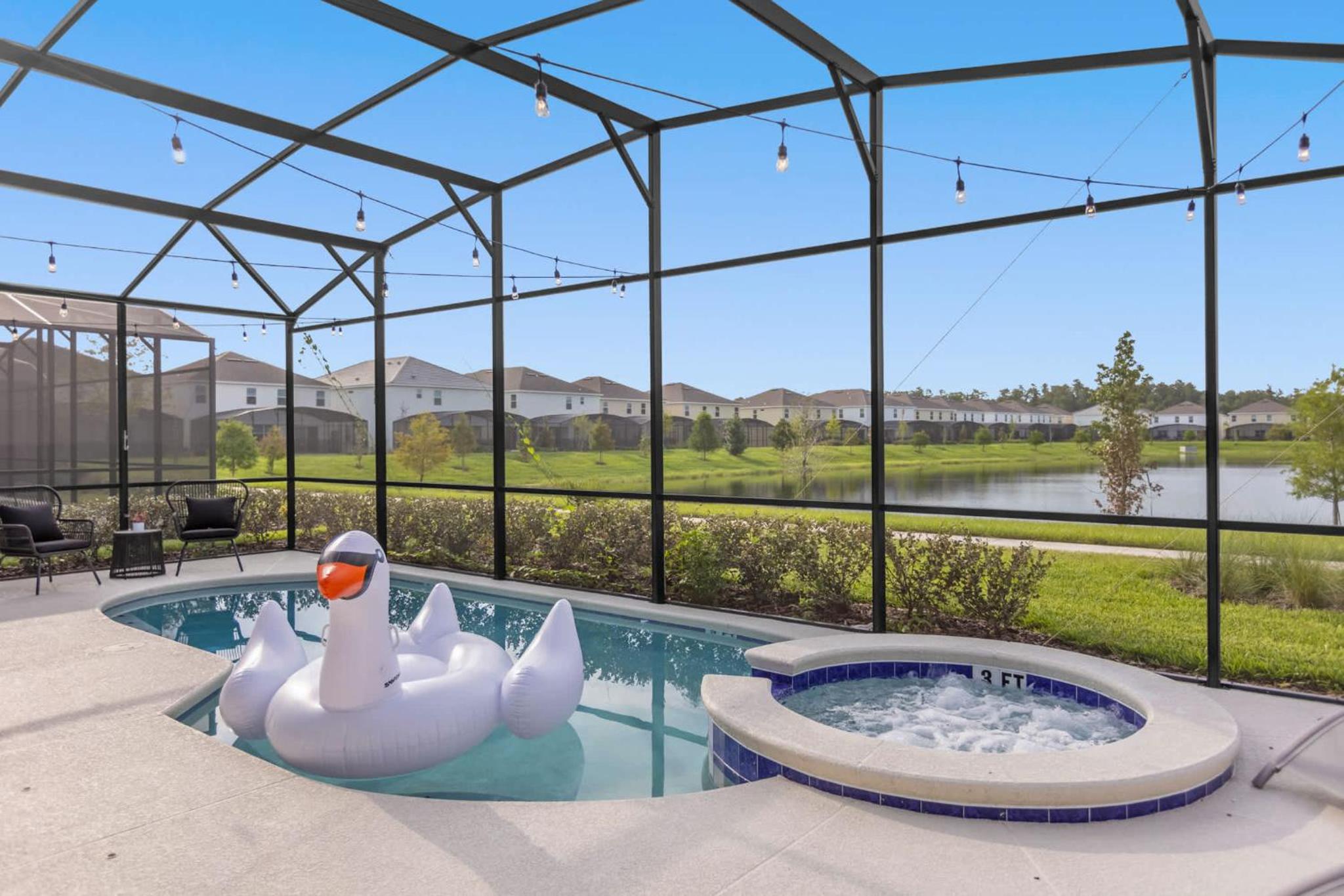 Disney 6BR Family Home - Pool Theater Games BBQ view 4