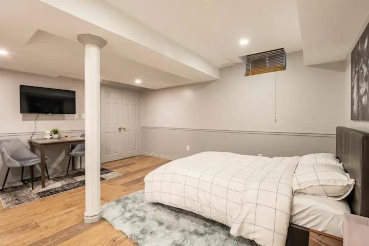 Modern, basement apartment, close to airport