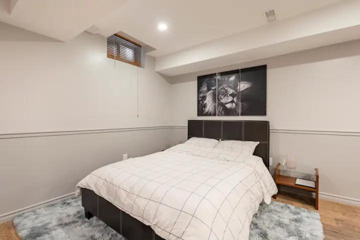 Modern, basement apartment, close to airport