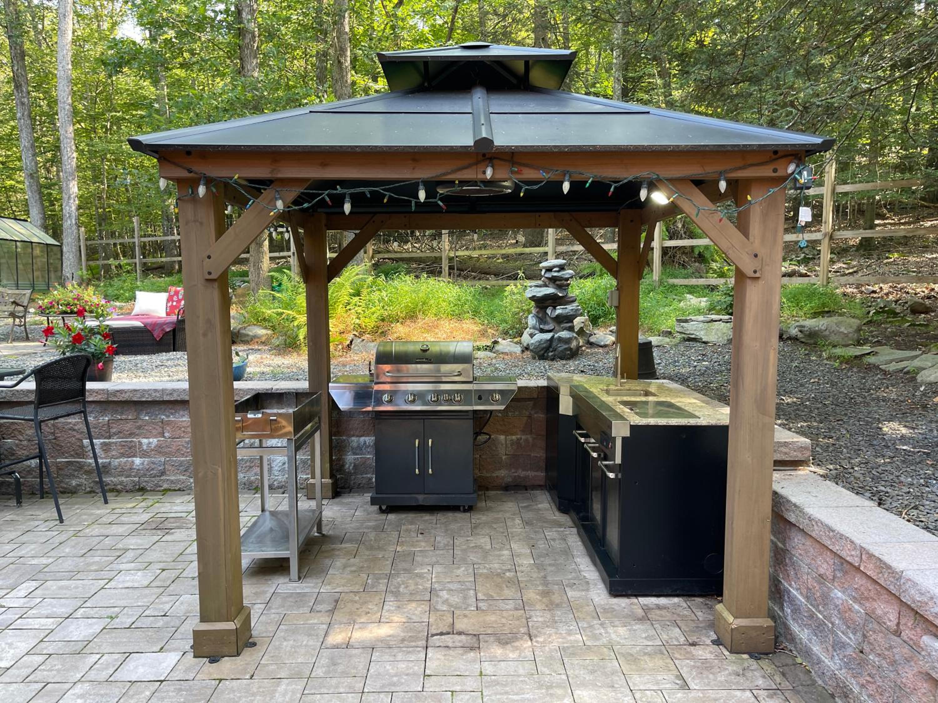 Luxury Pocono Retreat with hot tub, sauna, fire pit, and patio view 5
